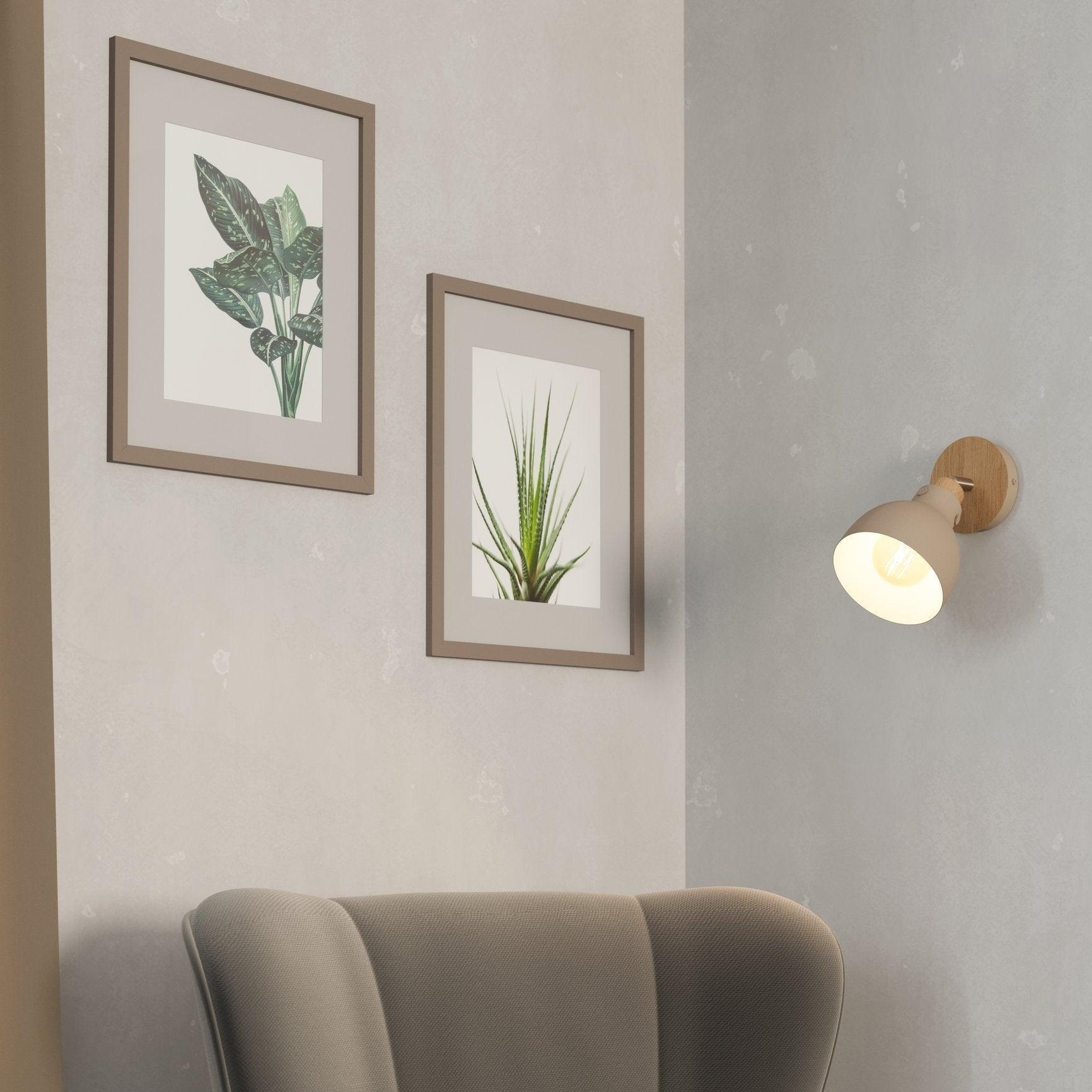 Eglo Arrecife Nickel & Sandy Wall Spotlight - Modern Indoor/Outdoor Lighting for Living Room, Bedroom, and Garden Decor