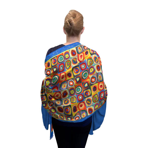 Kandinsky Circles Scarf - Abstract Art Inspired Fashion Accessory for Women - Perfect for Art Lovers, Museum Visits & Bohemian Style Outfits