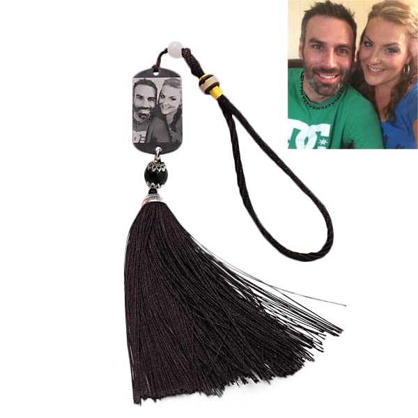 Custom Photo Car Pendant Charm - Personalized Rear View Mirror Hanging Ornament for Cars - Perfect Gift for Car Lovers & Travel Enthusiasts - Use for Birthday, Anniversary, or Christmas Presents