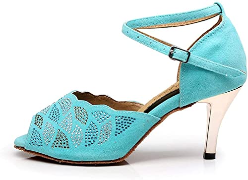 Women's Latin Salsa Dance Shoes - 3 Inch Heeled Sandals for Ballroom, Practice & Performance (US9/EU40/UK7) - Perfect for Salsa, Tango, Bachata & Social Dancing