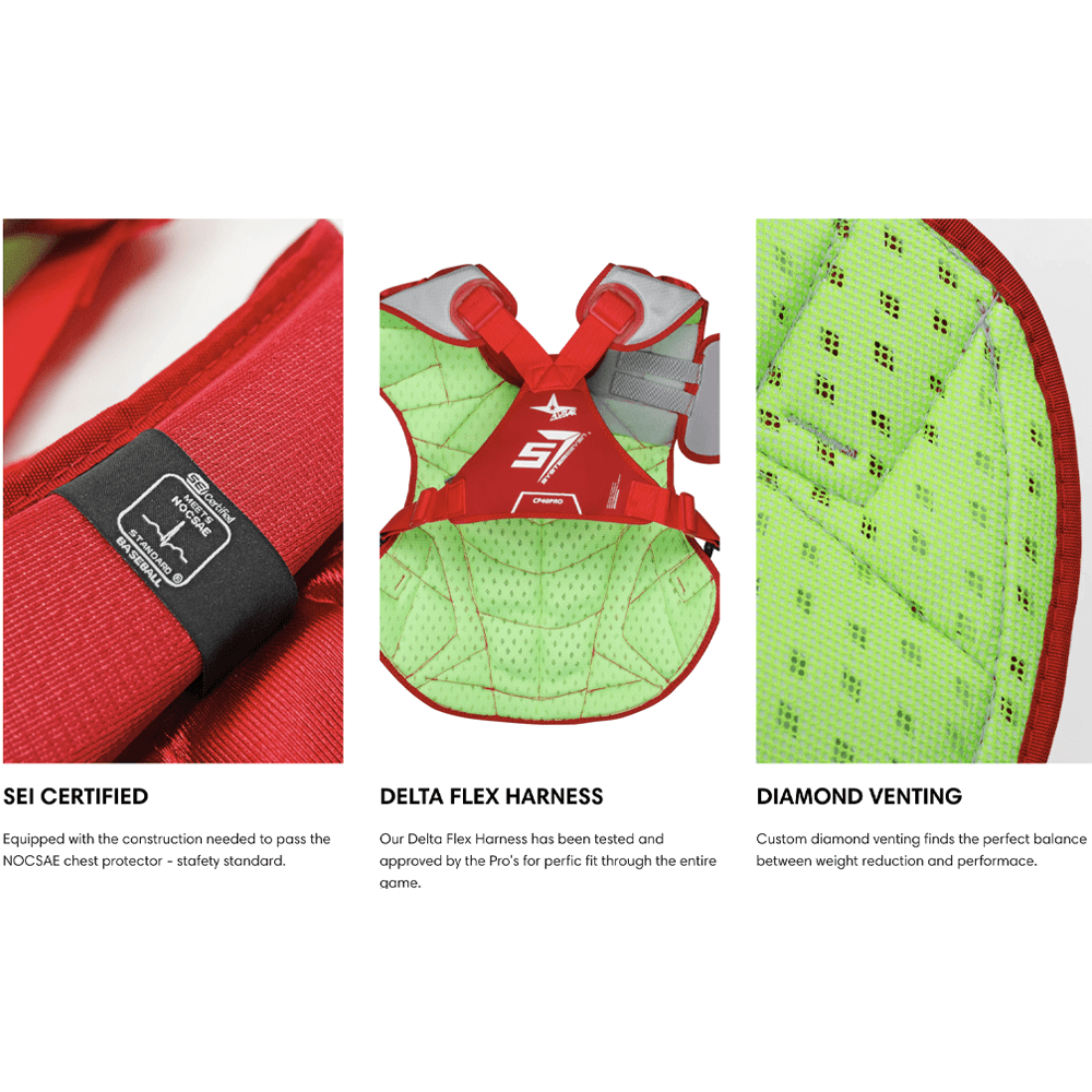 All Star S7 Axis Catchers Set for Baseball - NOCSAE Certified Youth Gear (Ages 9-12) | Two-Tone Colors | Perfect for Little League Games & Practice Sessions