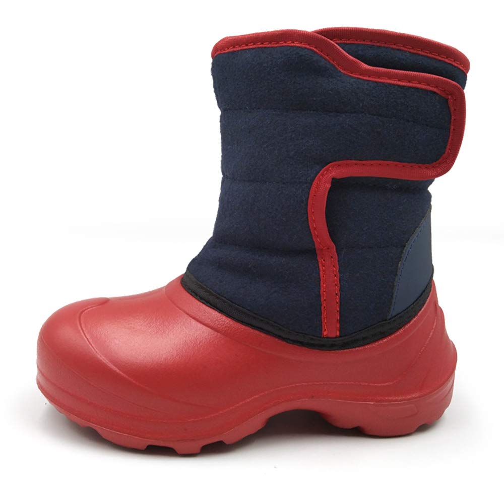 Amoji Boys Snow Boots for Kids - Warm Winter Boots for Cold Weather - Waterproof & Insulated Toddler & Big Kid Shoes - Perfect for Snow Play, Sledding & Outdoor Winter Activities