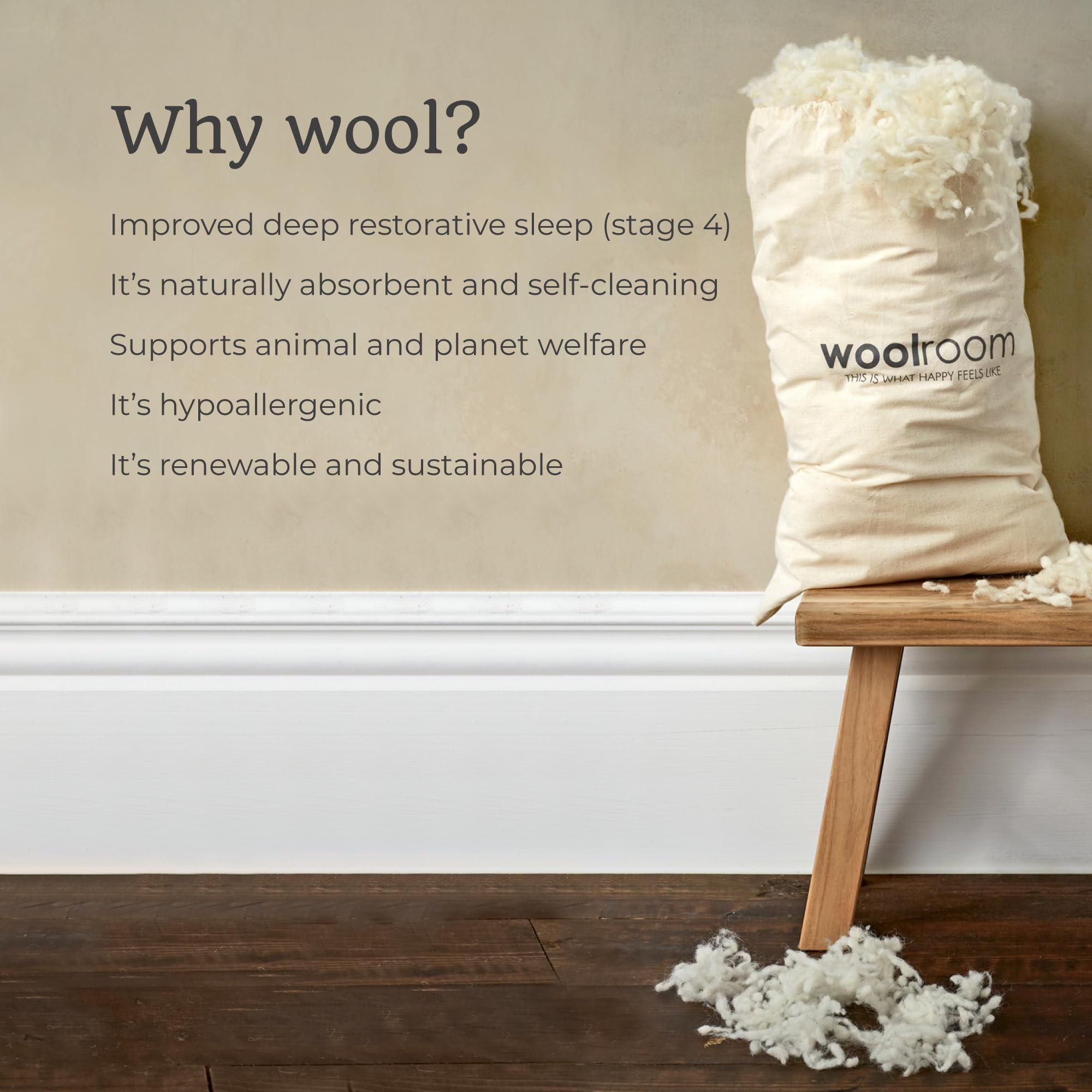WOOLROOM Deluxe Machine Washable British Wool Comforter - Twin Size 100% Natural Hypoallergenic Down Alternative Duvet Insert | Winter Warmth for Cold Sleepers | Perfect for Allergy Sufferers & Temperature Regulation in Bedrooms