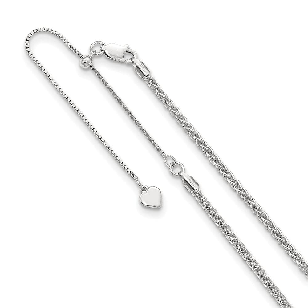 Sterling Silver Adjustable 2.5mm Wheat Chain Necklace for Women | Diamond2Deal | Elegant Layering Piece for Everyday Wear & Special Occasions