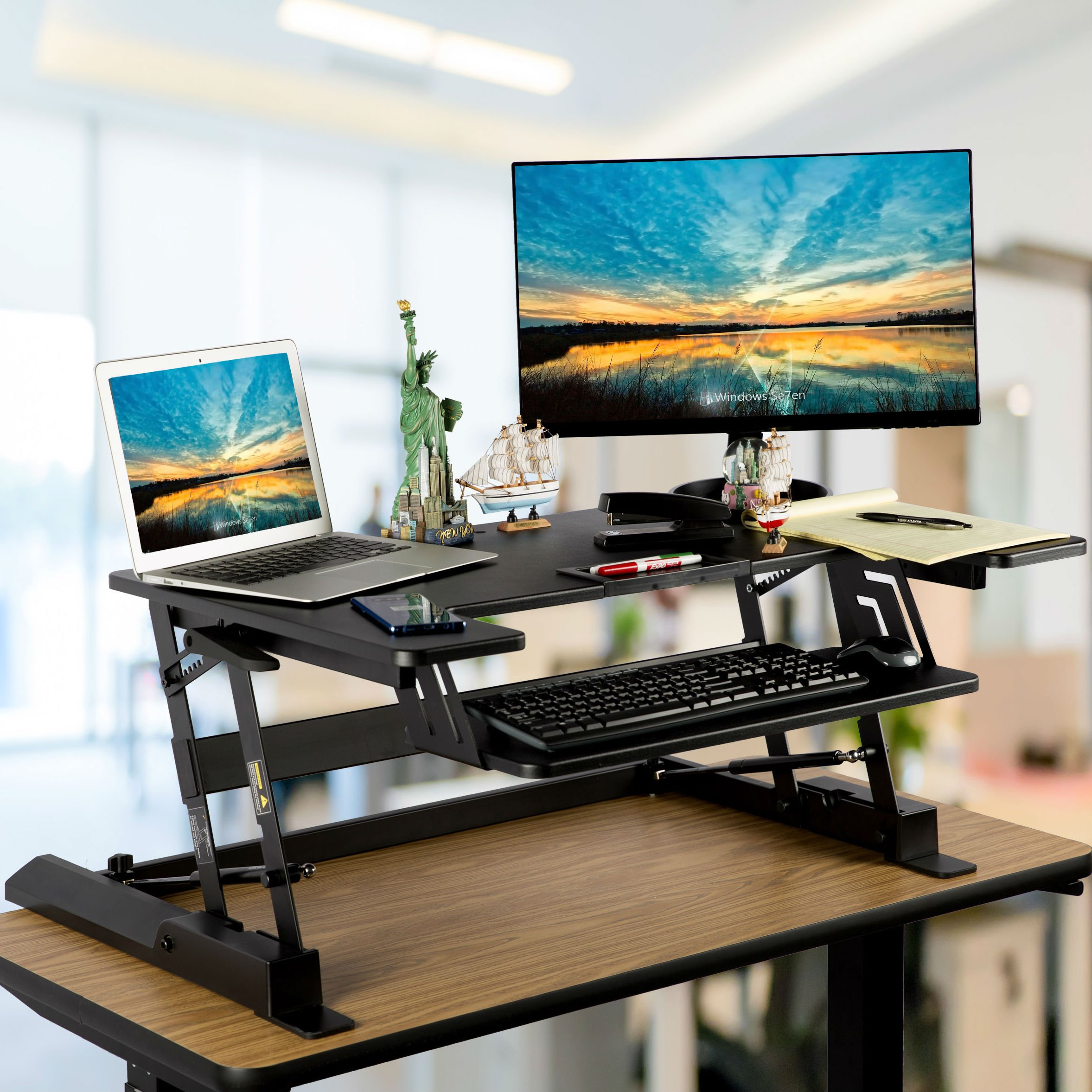 Ergonomic Height Adjustable Sit Stand Desk Converter - 36