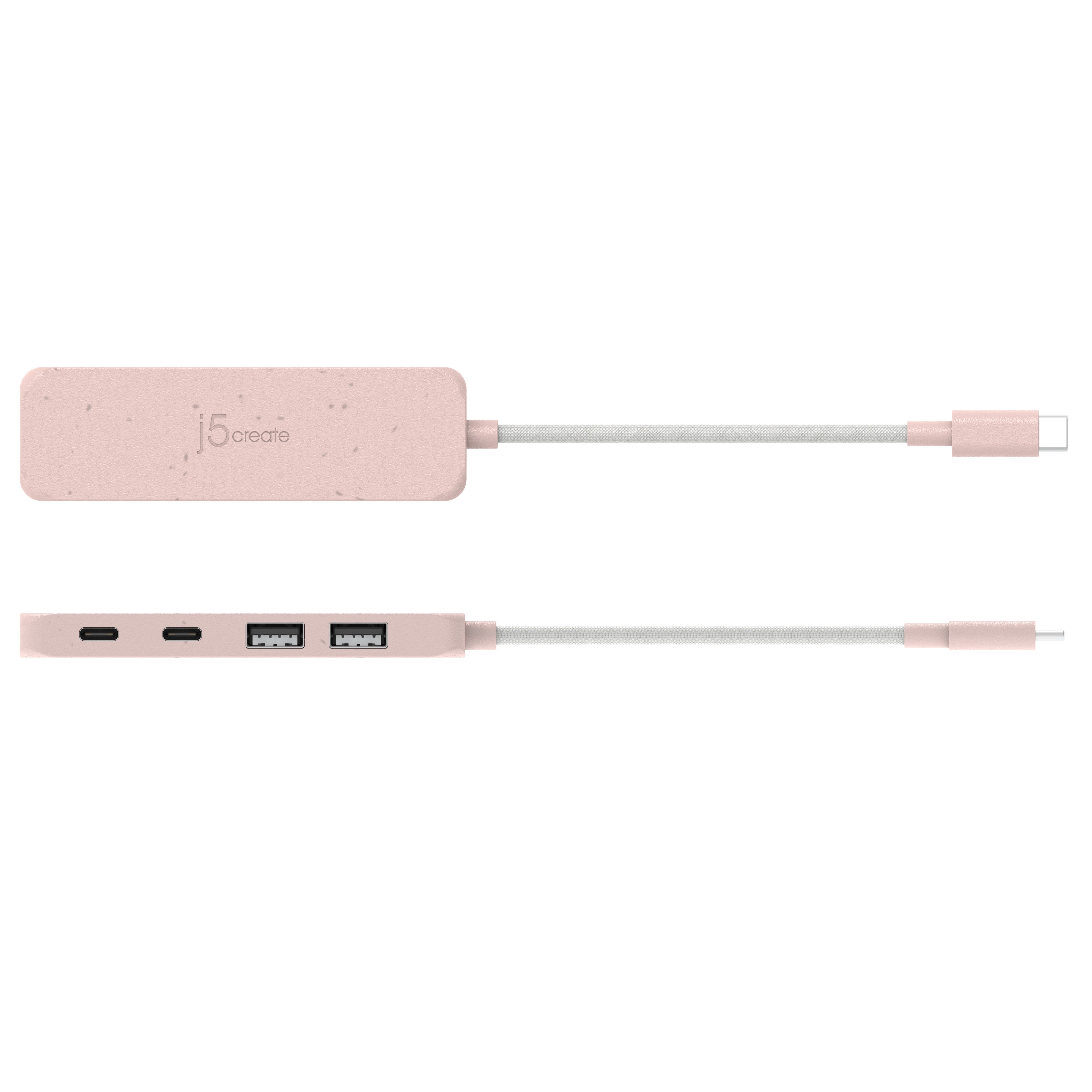 Eco-Friendly USB C Hub 4 Port - USB C to USB C & USB A 3.1 Gen 2 Adapter - Fast Data Transfer & Charging for MacBook, iPad, Laptop, Phone - Home Office & Travel Use
