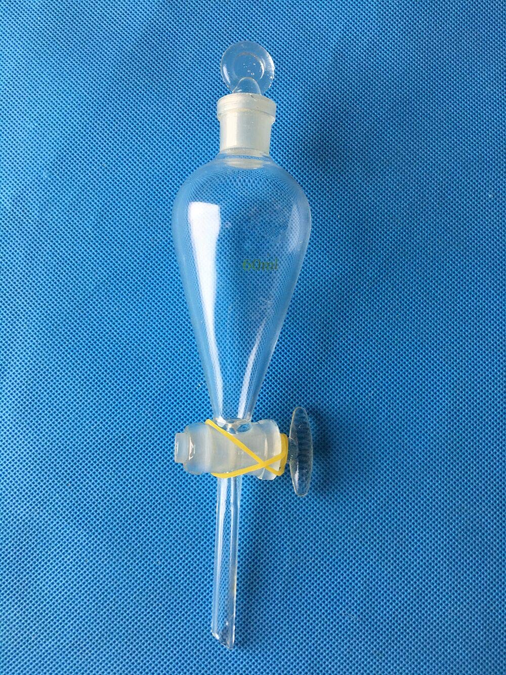 60ml Glass Conical Separatory Funnel with Glass Stopcock - Essential Lab Equipment for Liquid Extraction, Chemical Separation & Essential Oil Distilling