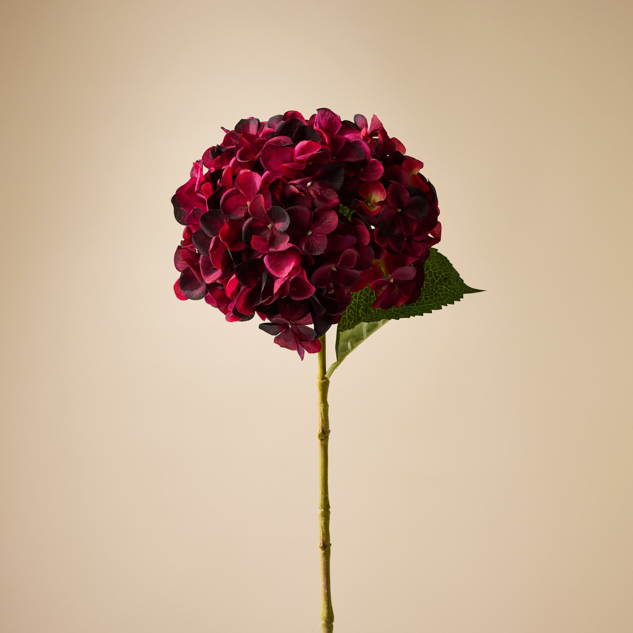65cm Red Faux Hydrangea Stem - Artificial Silk Flower for Home Decor, Wedding Centerpieces, and Floral Arrangements