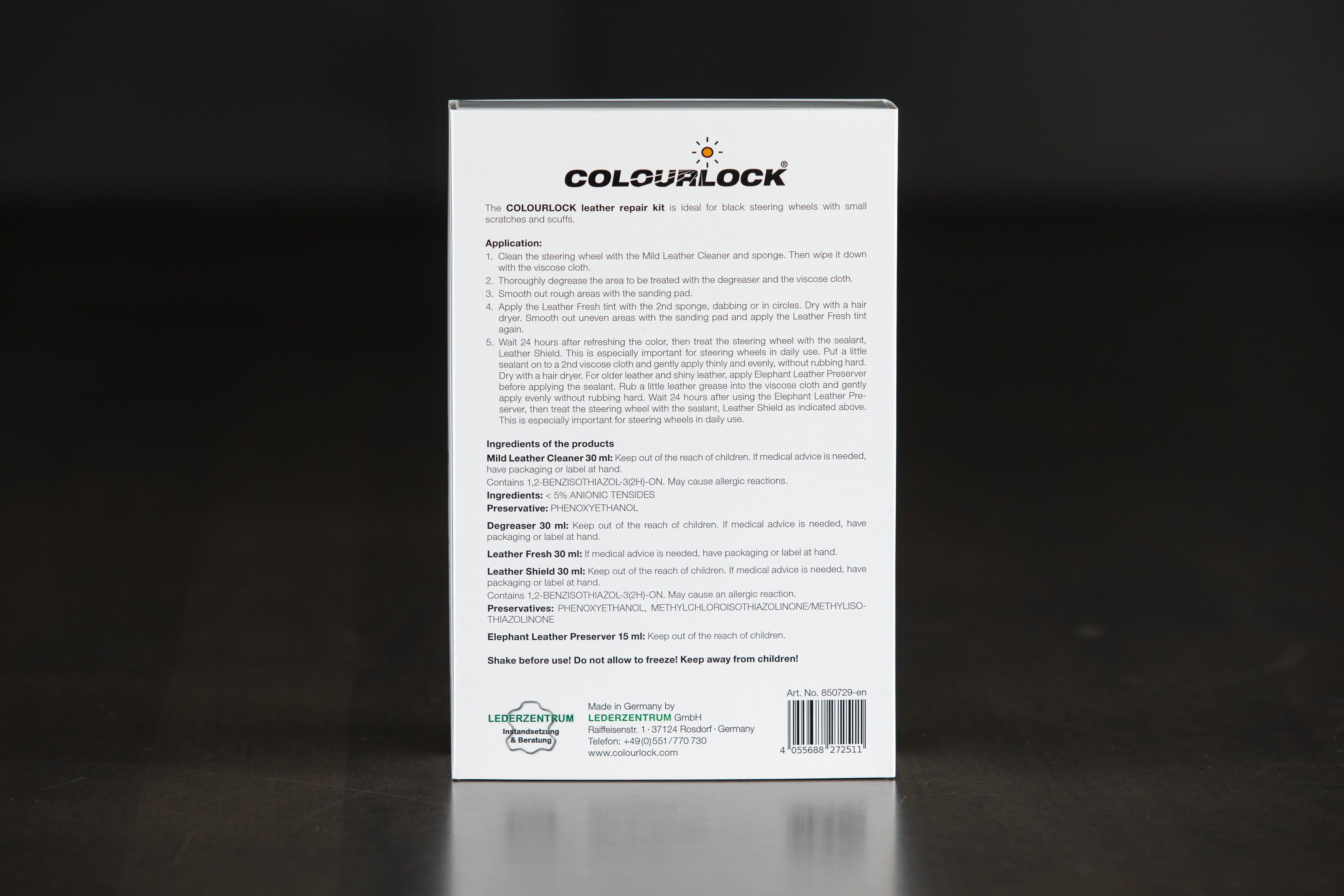 Colourlock Premium Leather Steering Wheel Repair Kit - Restore & Protect Car Interior - Perfect for DIY Auto Detailing & Leather Care