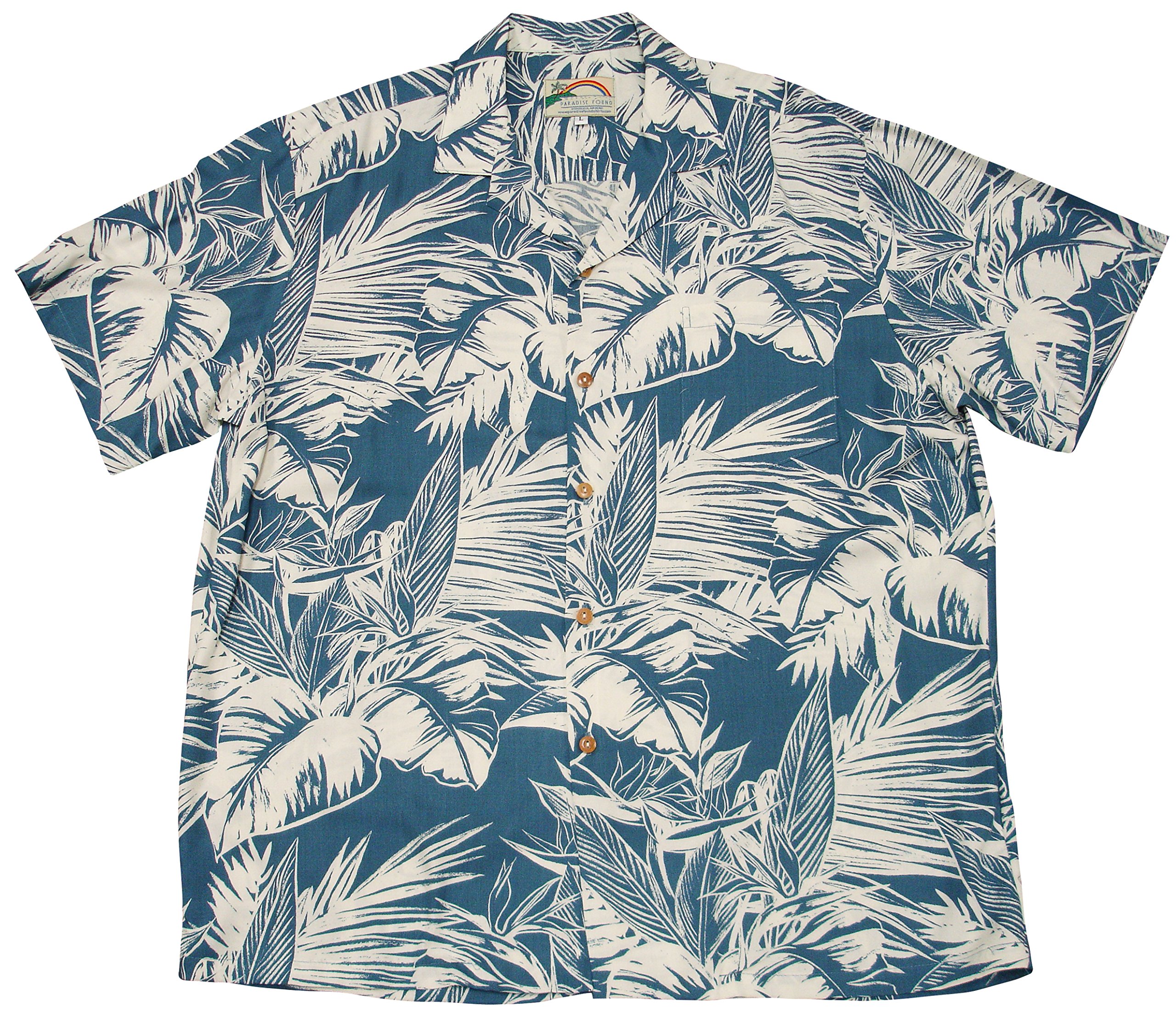 Men's Tropical Jungle Shirt - Hawaiian Aloha Shirt with Exotic Palm Leaf Print - Perfect for Beach Vacation, Summer Parties & Casual Wear