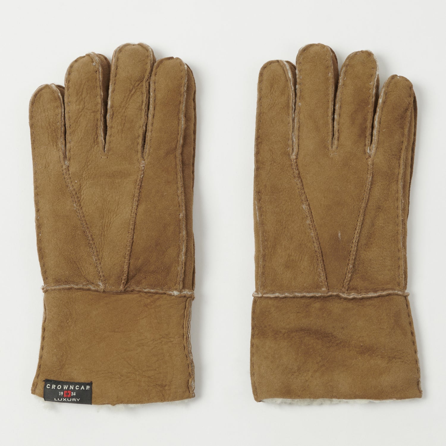 Crown Cap 4 01615 Shearling Gloves for Women & Men - Soft Camel Color Winter Gloves - Warm Fleece Lined for Outdoor Activities, Skiing, and Cold Weather Protection