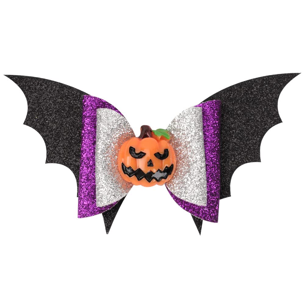 QRQ Cute Halloween Bat Hair Clips - Cartoon Baby Hair Accessories for Girls, Costume Party Hairpins, Dress Up for Halloween Ball & Cosplay (Color: 3)