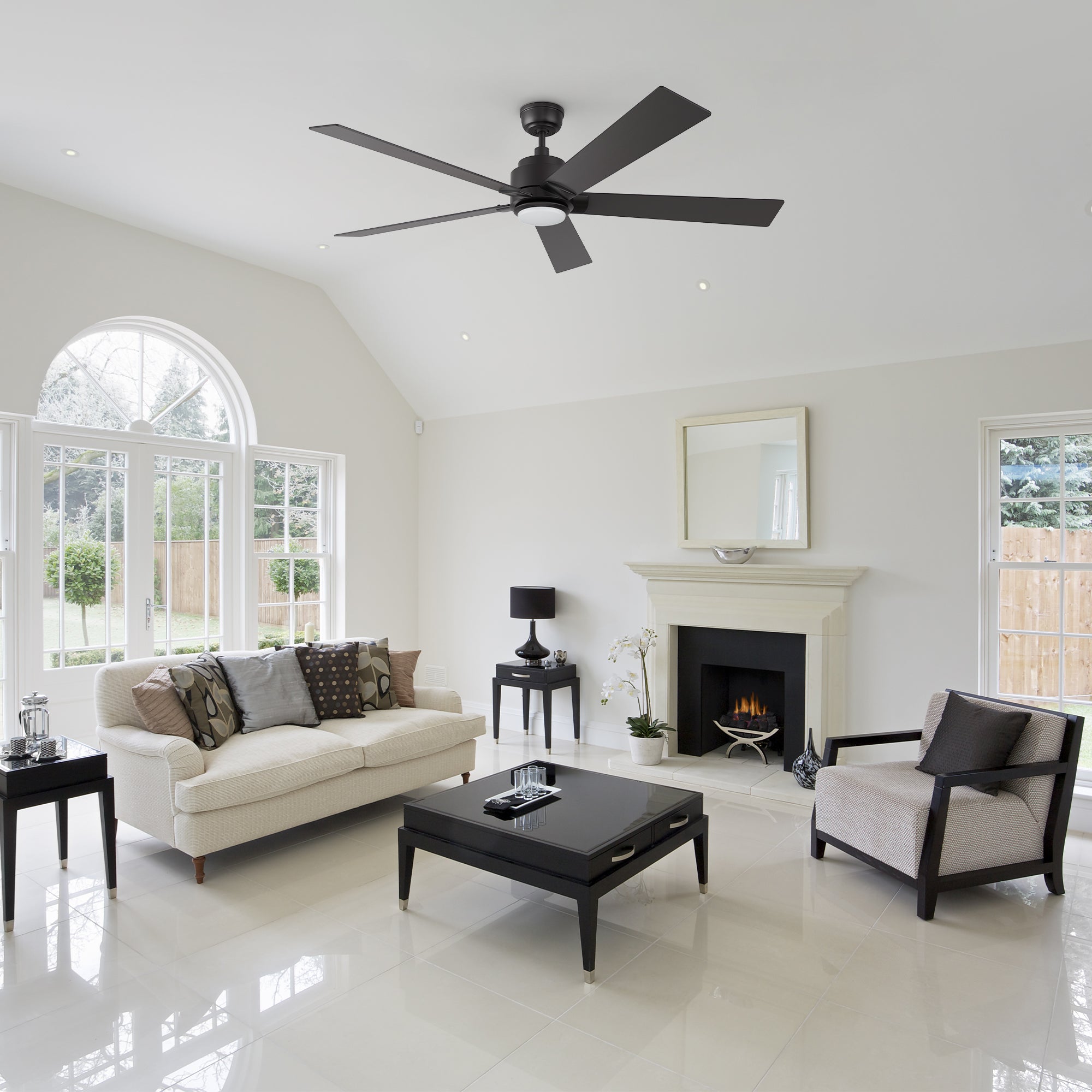 Aspen II Smart Ceiling Fan with LED Light - Remote Control, 60 Inch, Dimmable, Energy Efficient - Perfect for Bedroom, Living Room, Patio & Outdoor Spaces