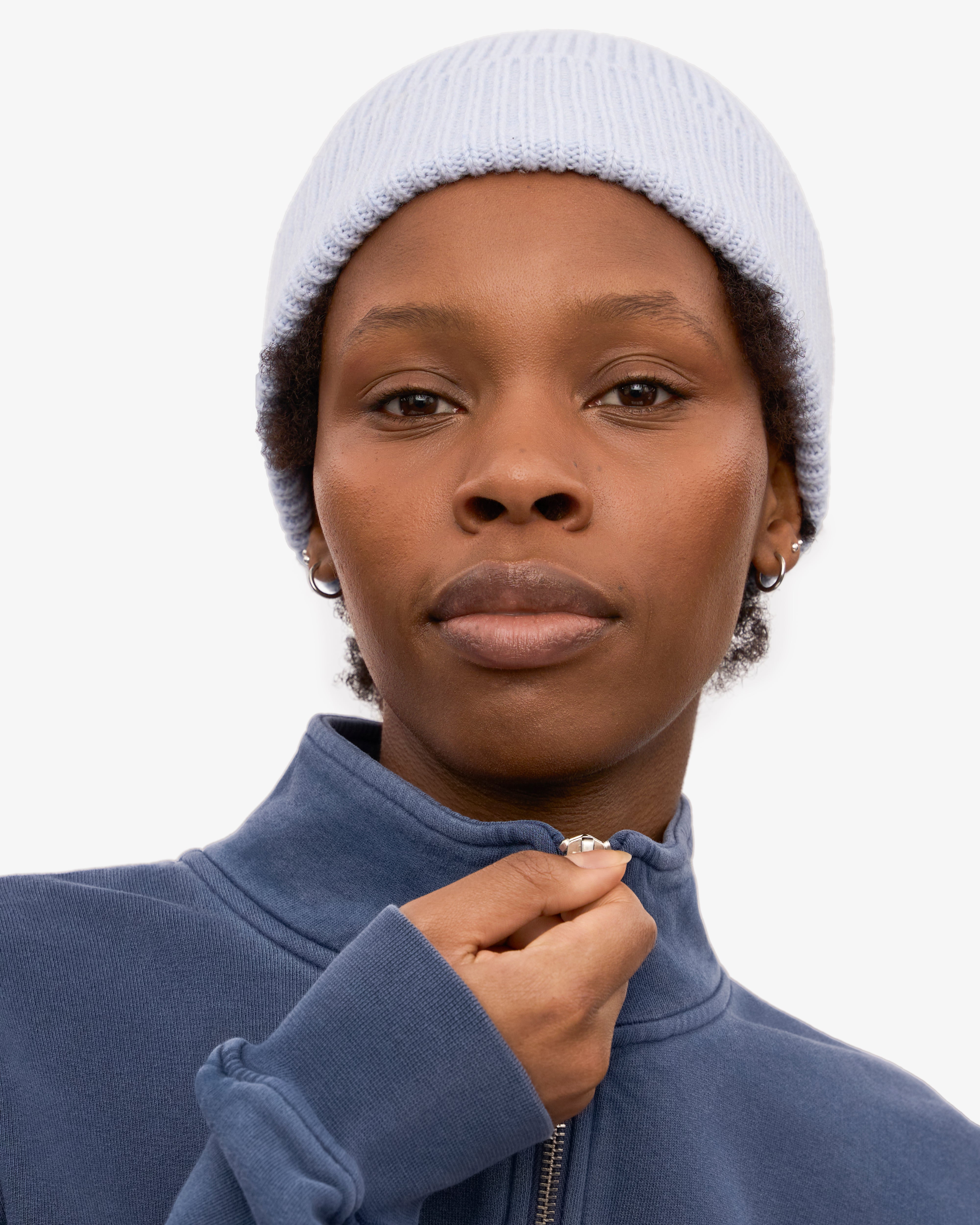 Premium Merino Wool Beanie - Polar Blue Color - Warm Winter Hat for Men & Women - Perfect for Skiing, Hiking & Outdoor Activities