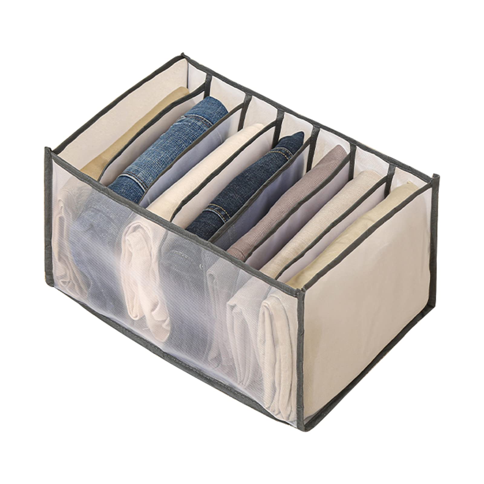7-Grid Large Wardrobe Clothes Organizer & Storage - Foldable Closet Organizer for Bedroom, Drawer, Shelves - Perfect for T-Shirts, Pants, Sweaters & More (1 Pack) | Space-Saving Solution for Small Closets & Dorm Rooms