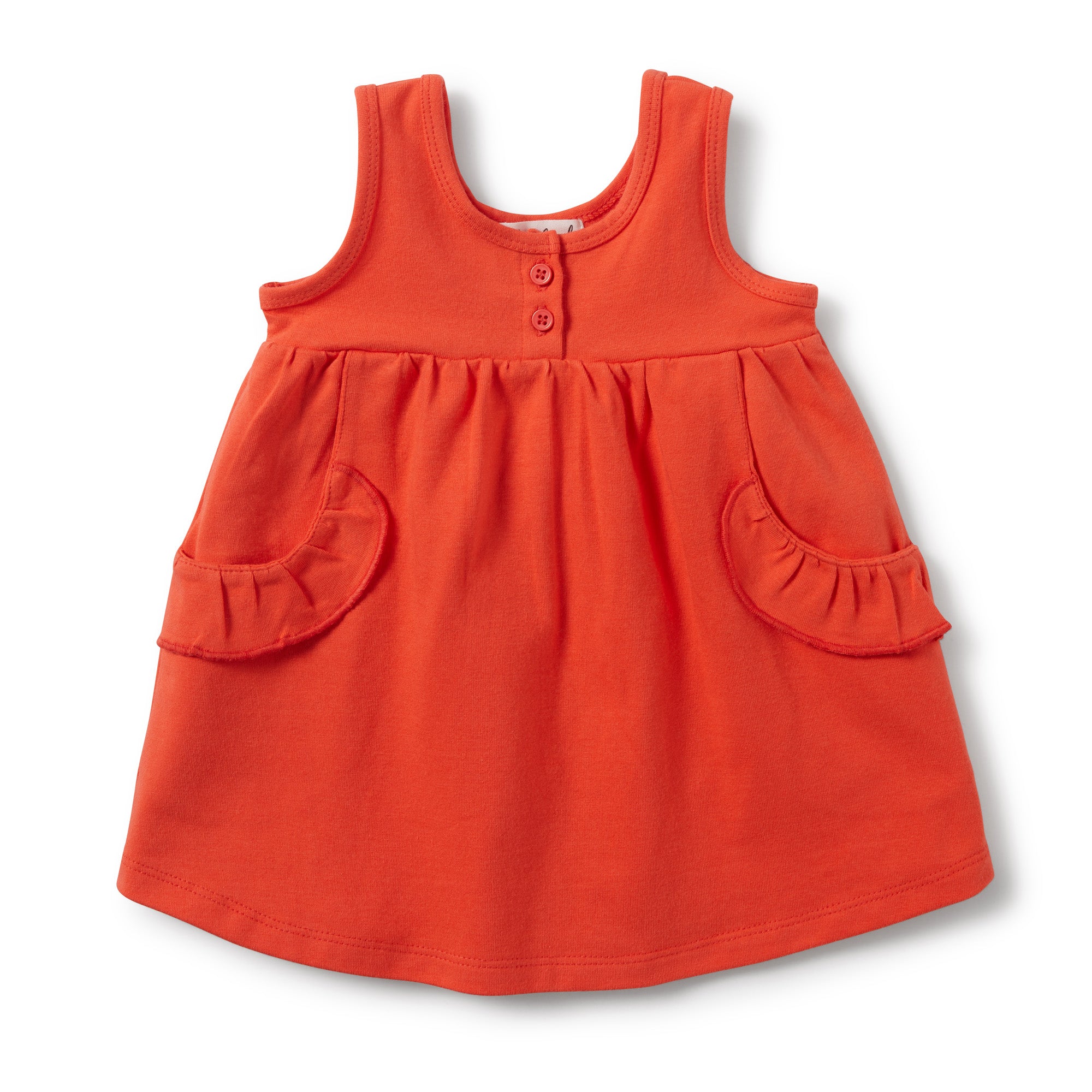 Hot Coral Ruffle Pocket Dress - Flowy Summer Dress for Women, Beach Vacation, Date Night & Casual Outings