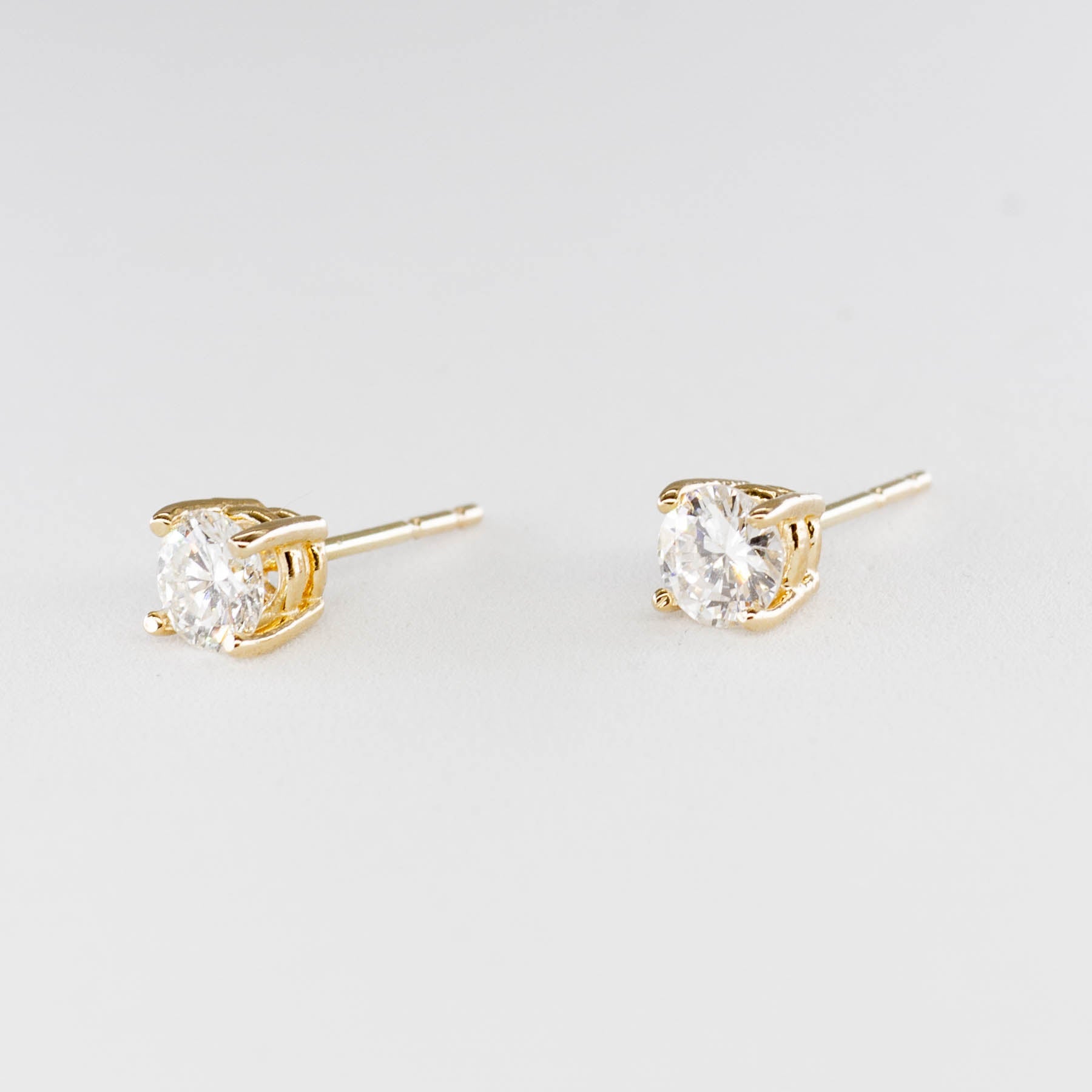 100 Ways Yellow Gold Diamond Stud Earrings | 0.66 Carat Total Weight VS G/H Clarity | Perfect for Everyday Wear, Anniversary Gifts & Special Occasions