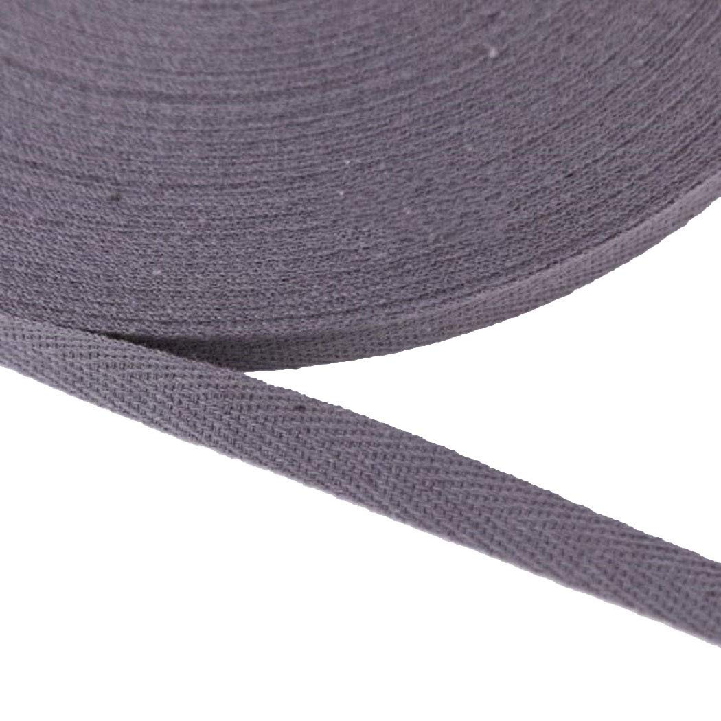 Yalulu 50 Yard Herringbone Cotton Twill Tape Ribbon - Natural Webbing for DIY Crafts, Sewing, Knitting & Gift Wrapping (Grey) | Perfect for Scrapbooking, Home Decor & Fashion Accessories