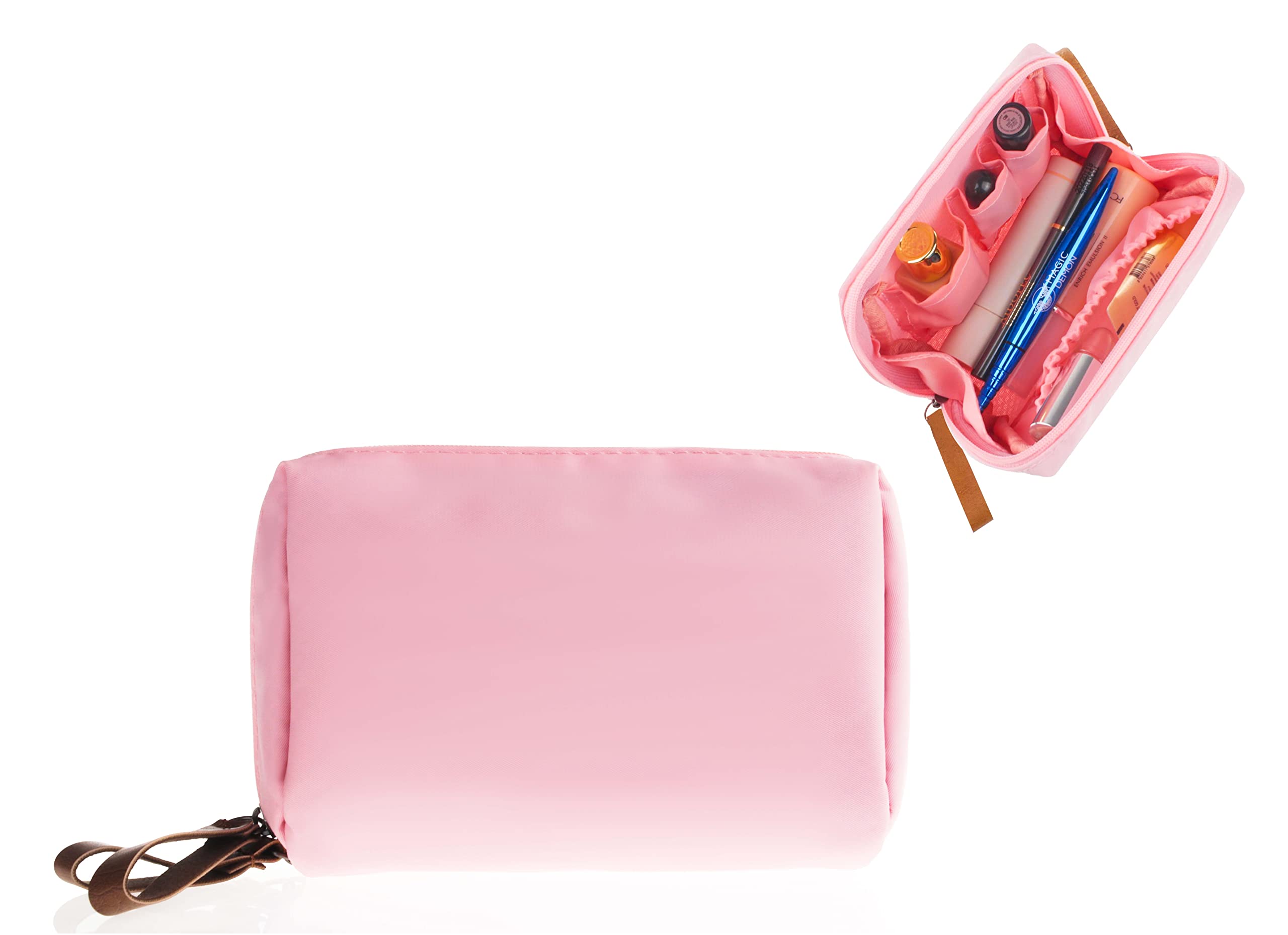 Waterproof Small Makeup Bag for Women - Portable Travel Cosmetic Pouch, Square Pink Organizer for Toiletries, Cosmetics & Jewelry | Perfect for Travel, Gym, Daily Use & Gift Giving