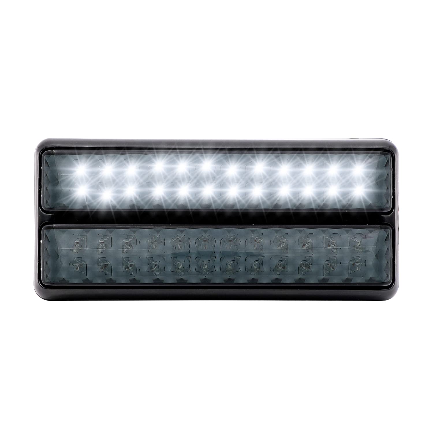 Meerkatt 8 Inch Smoked Lens White Light Clearance Lamp – Sealed Reverse Backup Tail Lights – 12V DC Replacement for Trailers, Yachts & Tractors – Durable & Weatherproof for Marine & Off-Road Use
