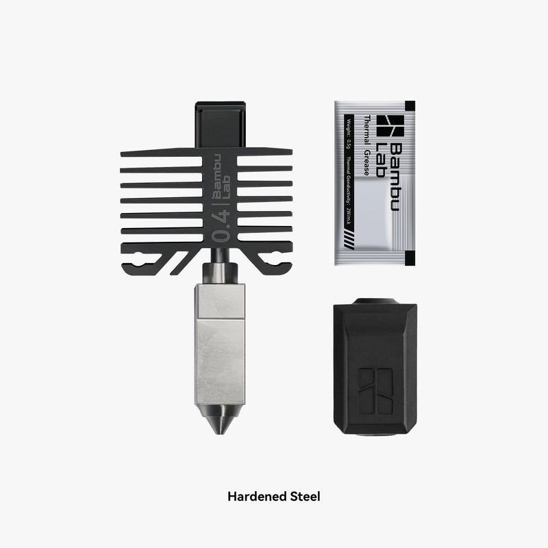 Bambu Lab Hotend with Hardened Stainless Steel Nozzle - Compatible with X1 & P1 Series 3D Printers - Perfect for High-Temperature Printing & Durable Creations