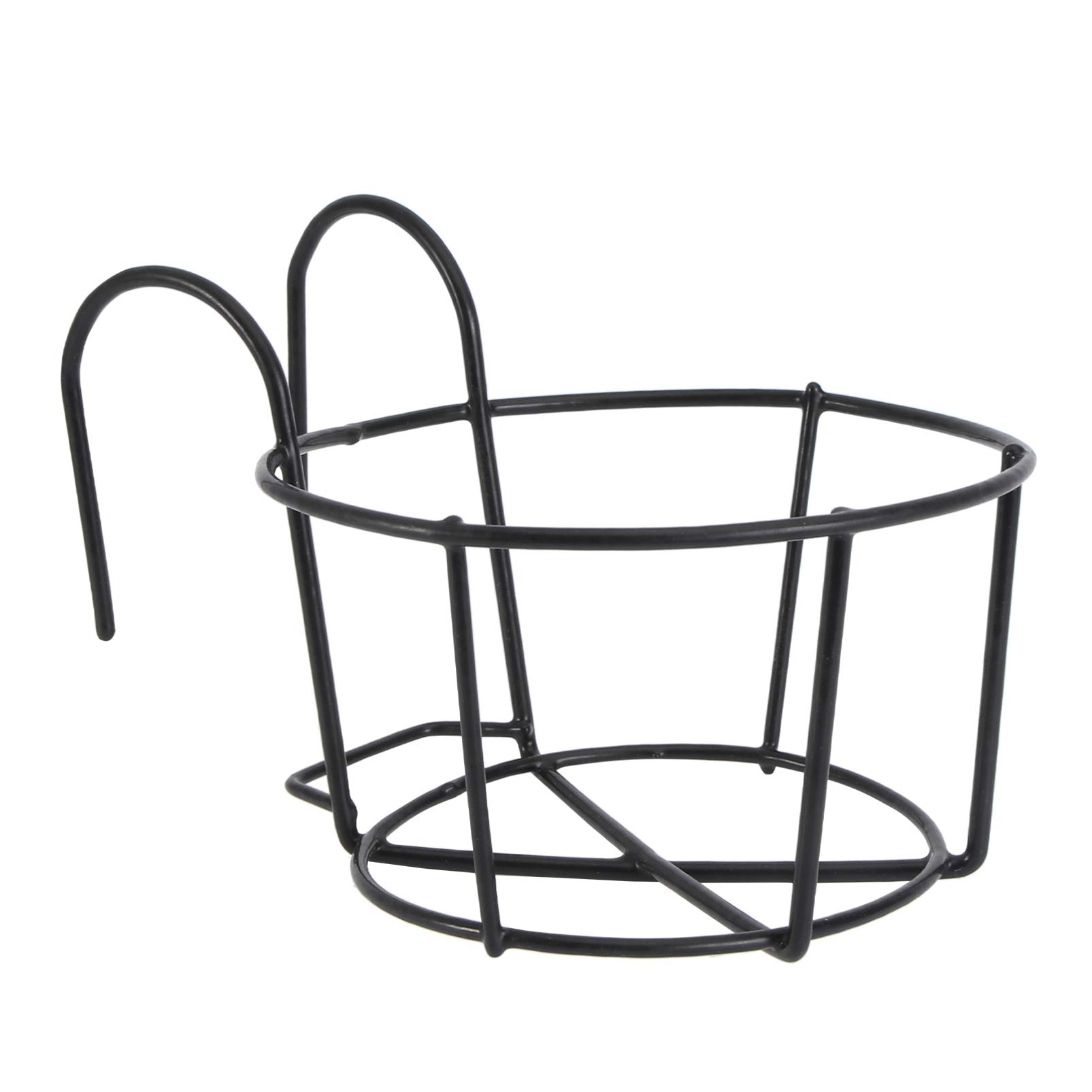 Yardwe Metal Hanging Flower Pots - Indoor Iron Art Hanging Baskets with Holder for Plants (Black, Small) - Perfect for Home Decor, Balcony Gardens & Indoor Greenery