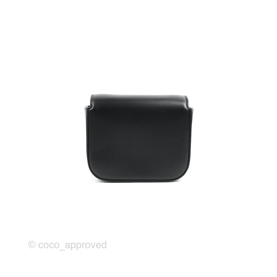 Celine Mini Triomphe Bag in Shiny Black Calfskin Leather - Perfect for Everyday Use, Work & Evening Events