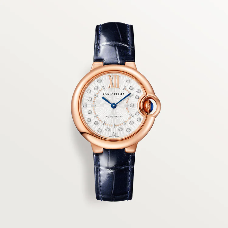 Cartier Ballon Bleu 18K Rose Gold Diamond Women's Luxury Watch - Elegant Dress Watch for Formal Events & Special Occasions