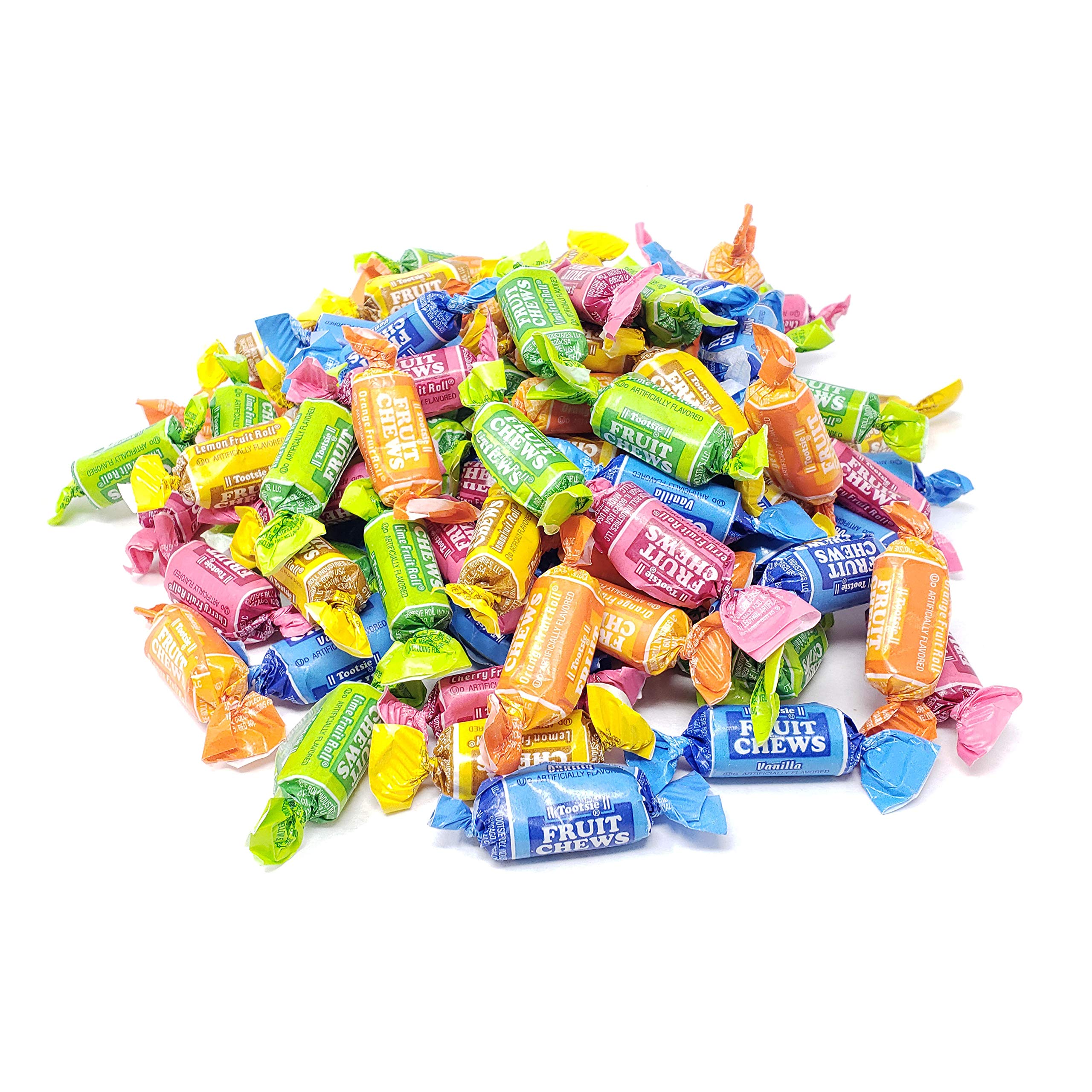 Tootsie Roll Assorted Fruit Chews Candy - 2 Lbs Bulk Pack - Perfect for Halloween, Parties, and Office Snacks