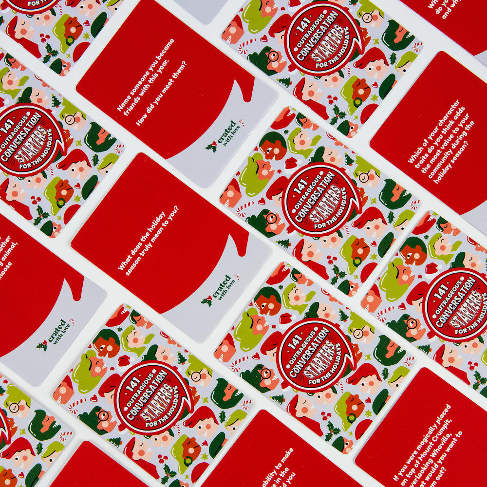 Fun Holiday Edition Conversation Starters Game - Perfect for Family Gatherings & Christmas Parties | Crated With Love