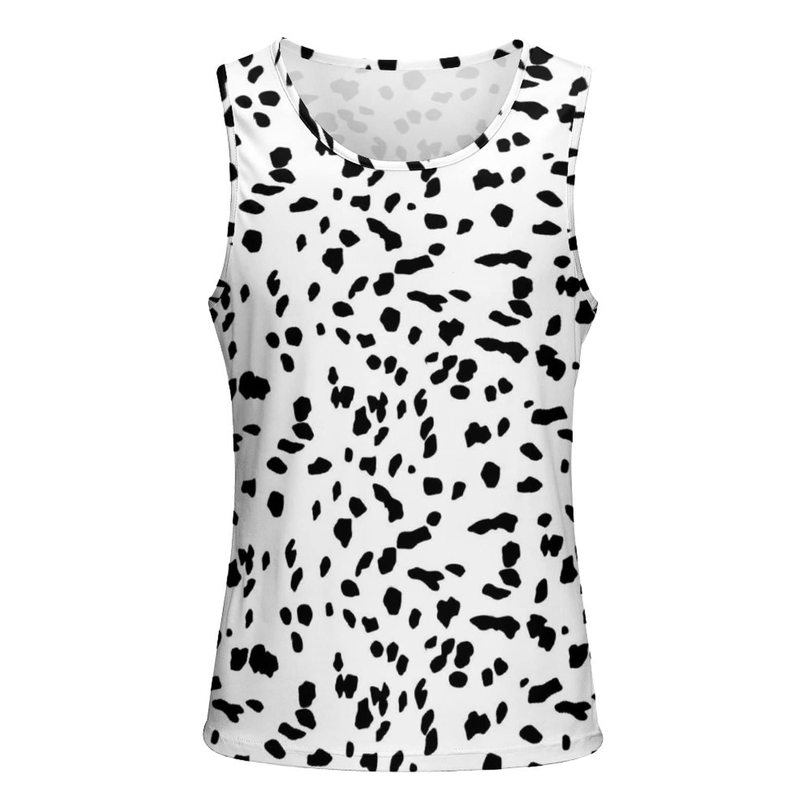 Dalmatian Print Men's Sleeveless Tank Top - Breathable Workout Shirt for Gym, Running & Summer Outdoor Activities