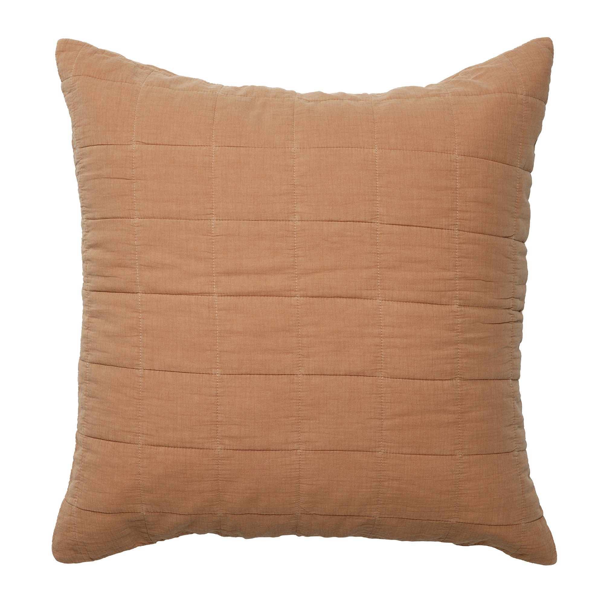 Premium Bianca Geraldton European Pillowcase Set - Soft 100% Cotton Cinnamon Brown Pillow Cover for Bedroom Decor, Hotel Luxury & Home Styling