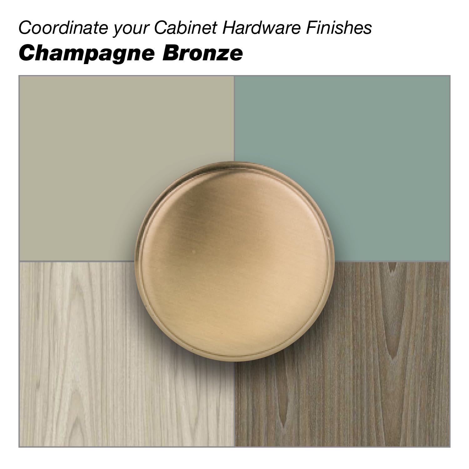 Richelieu Hardware BP872634CHBRZ Crestmont Collection 1 5/16-inch (34mm) Champagne Bronze Modern Cabinet Knob - Elegant Drawer Pull for Kitchen Cabinets, Bathroom Vanity & Furniture (Set of 10) - Perfect for Home Renovation & DIY Projects