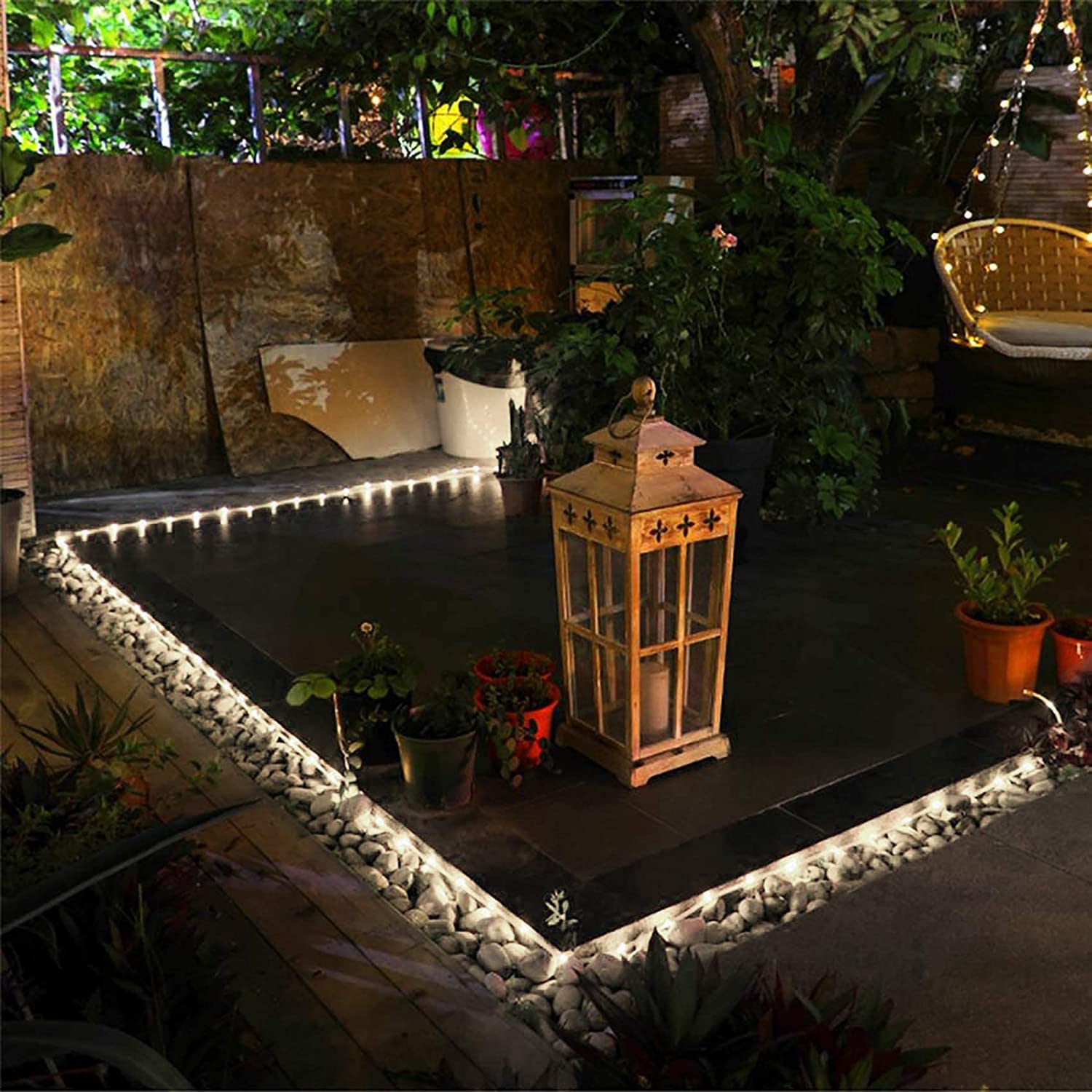 Solar Powered Outdoor Rope Lights - 2 Pack 40ft 100 LED Waterproof IP65 String Lights with 8 Lighting Modes & Voice Control - Perfect for Patio, Garden, Holiday Decorations and Backyard Parties