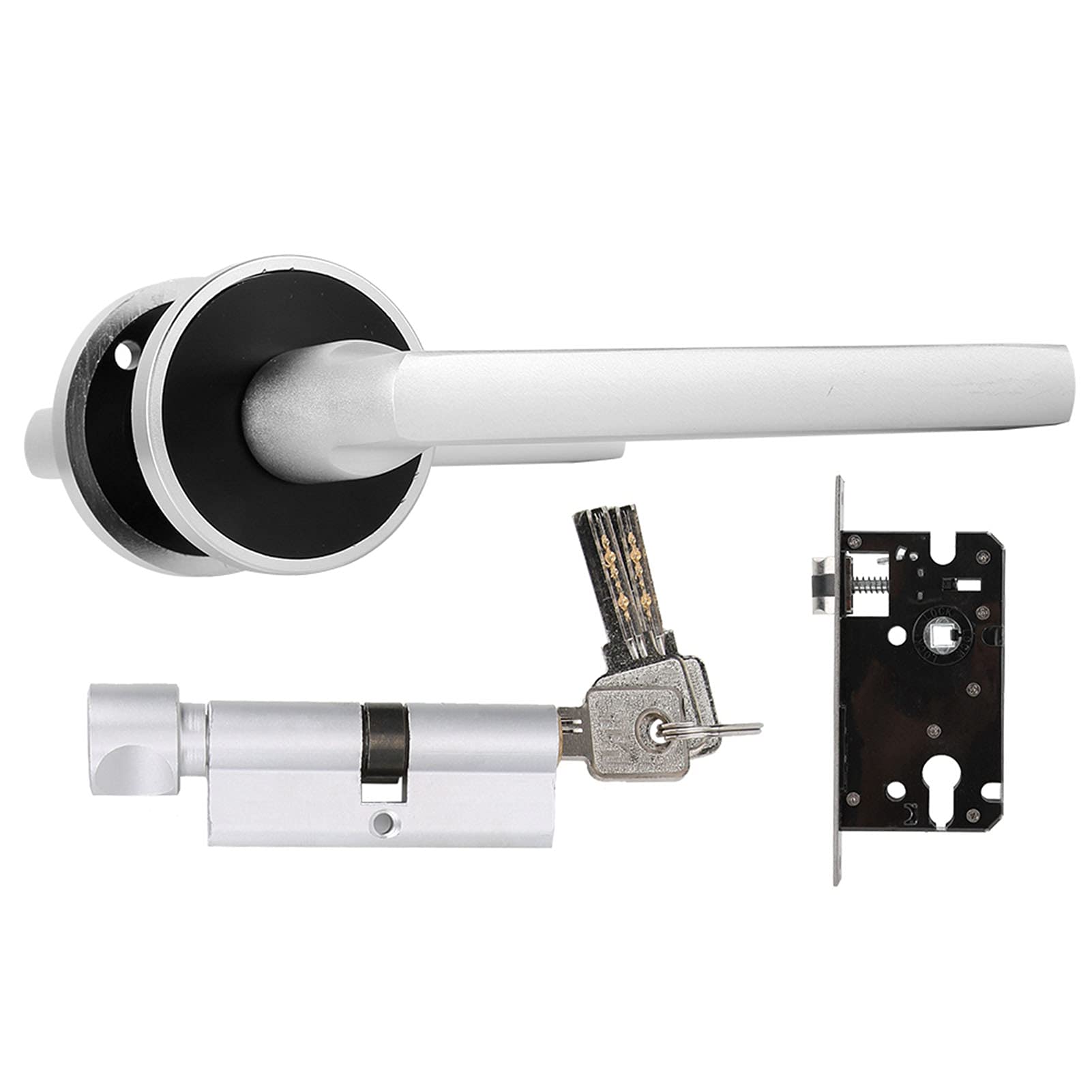 European Style Wooden Door Handle Lock - Space Aluminum Anti-Theft & Silent Door Lock for Bedroom & Bathroom - Perfect for Home Security & Privacy