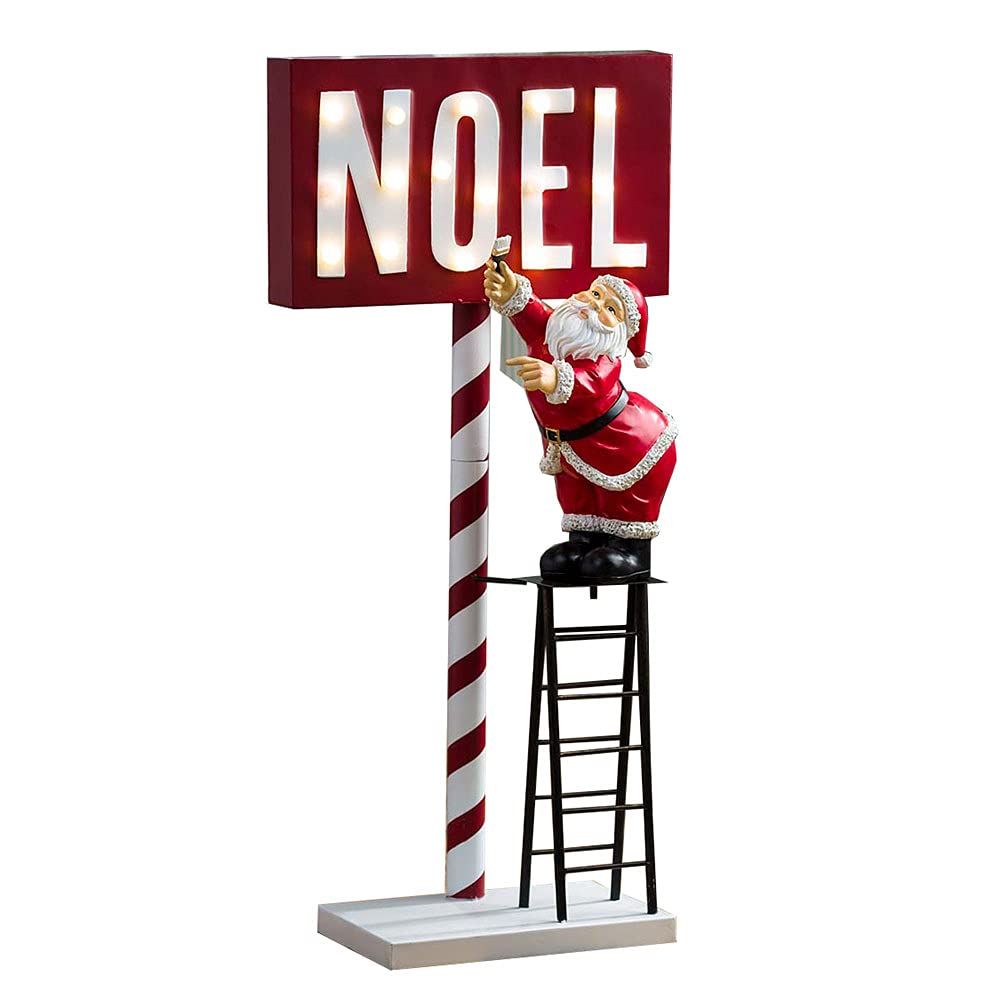 Santa Lighted Holiday Marquee Sign with Timer - Christmas Decoration for Indoor/Outdoor, Perfect for Home, Yard, Party & Festive Decor