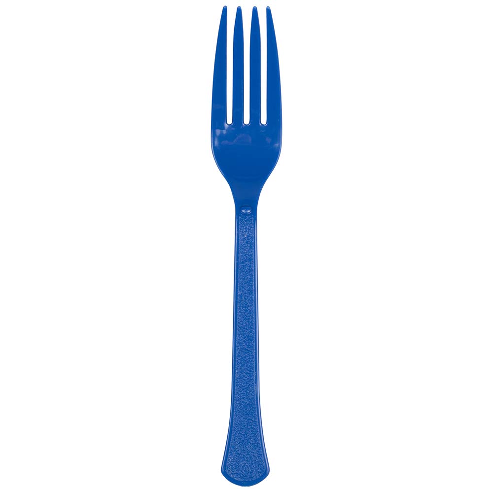 JAM PAPER Premium Plastic Forks - Royal Blue Disposable Utensils (48-Pack) - Perfect for Parties, Picnics, BBQs & Events