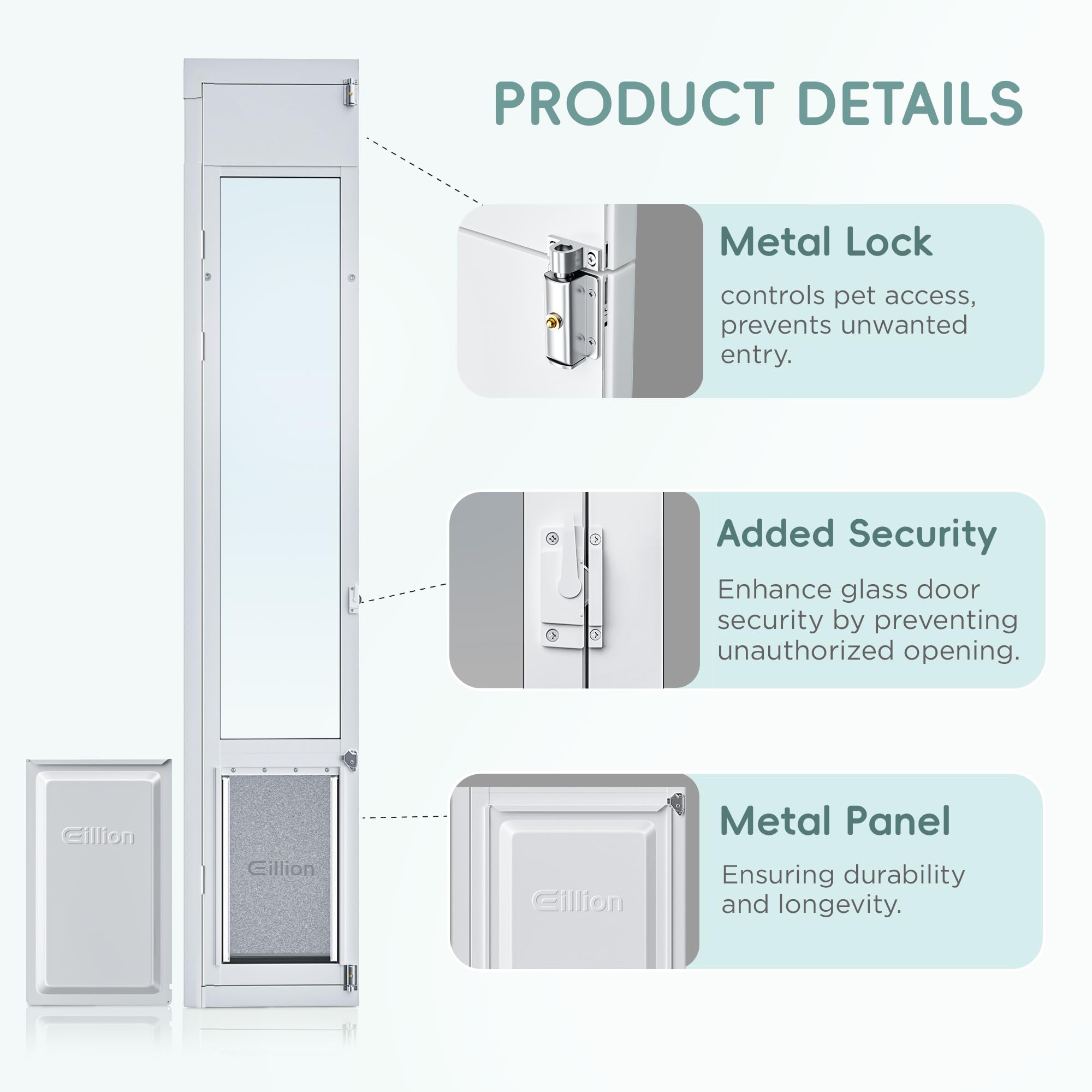 Heavy Duty Large Dog Door for Sliding Glass Doors - Adjustable 75 7/8