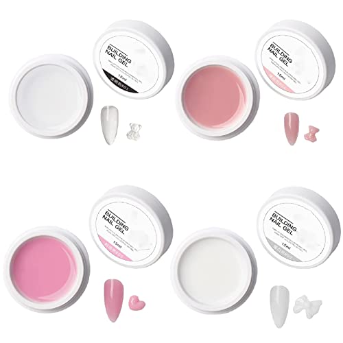 2/4Pcs Professional Nail Extension Kit - DIY Nail Art Building Gel, 15ml Non-Stick Manicure Gel for Strong Nail Extensions | Salon Quality, Long-Lasting Wear | Perfect for Home Nail Art & Professional Salon Use