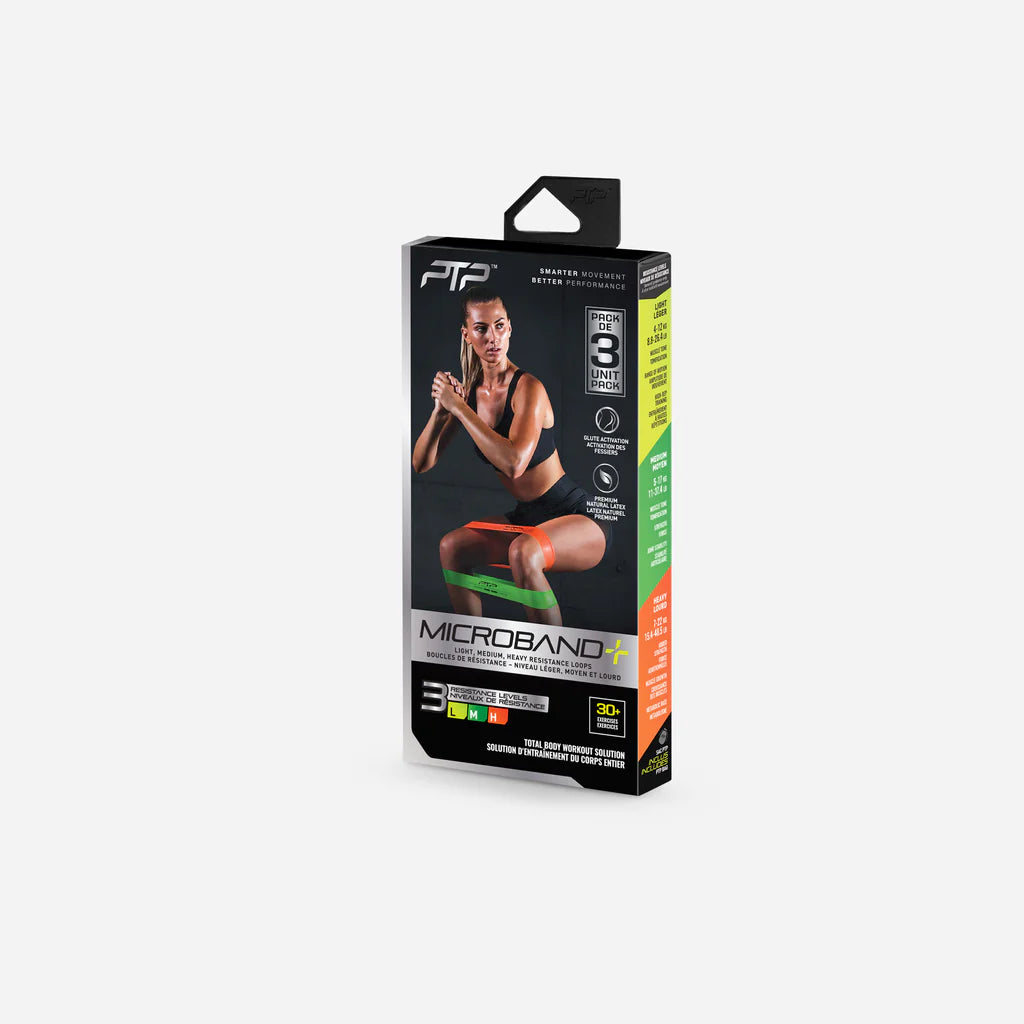 PTP Microband Combo + 3 Pack Resistance Bands Set for Home Workout, Fitness Training, Physical Therapy - Perfect for Strength Training, Yoga, and Rehabilitation Exercises