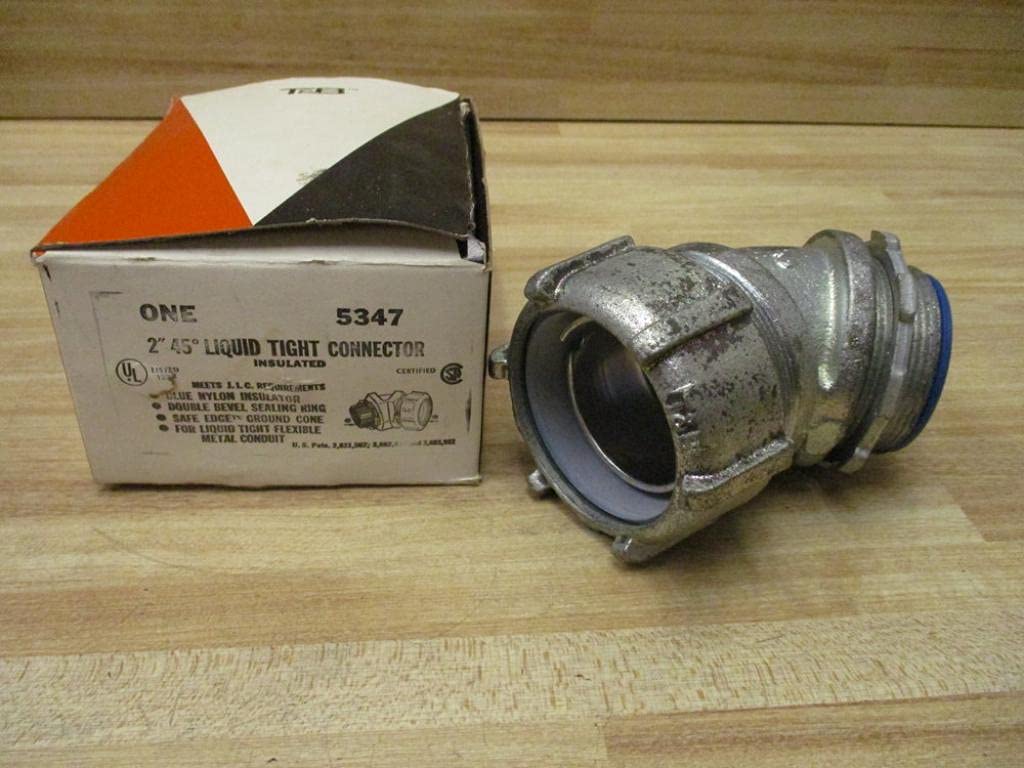 2 Inch Malleable Iron Angled Threaded Liquidtight Connector - Heavy Duty Electrical Conduit Fitting for Industrial and Commercial Use