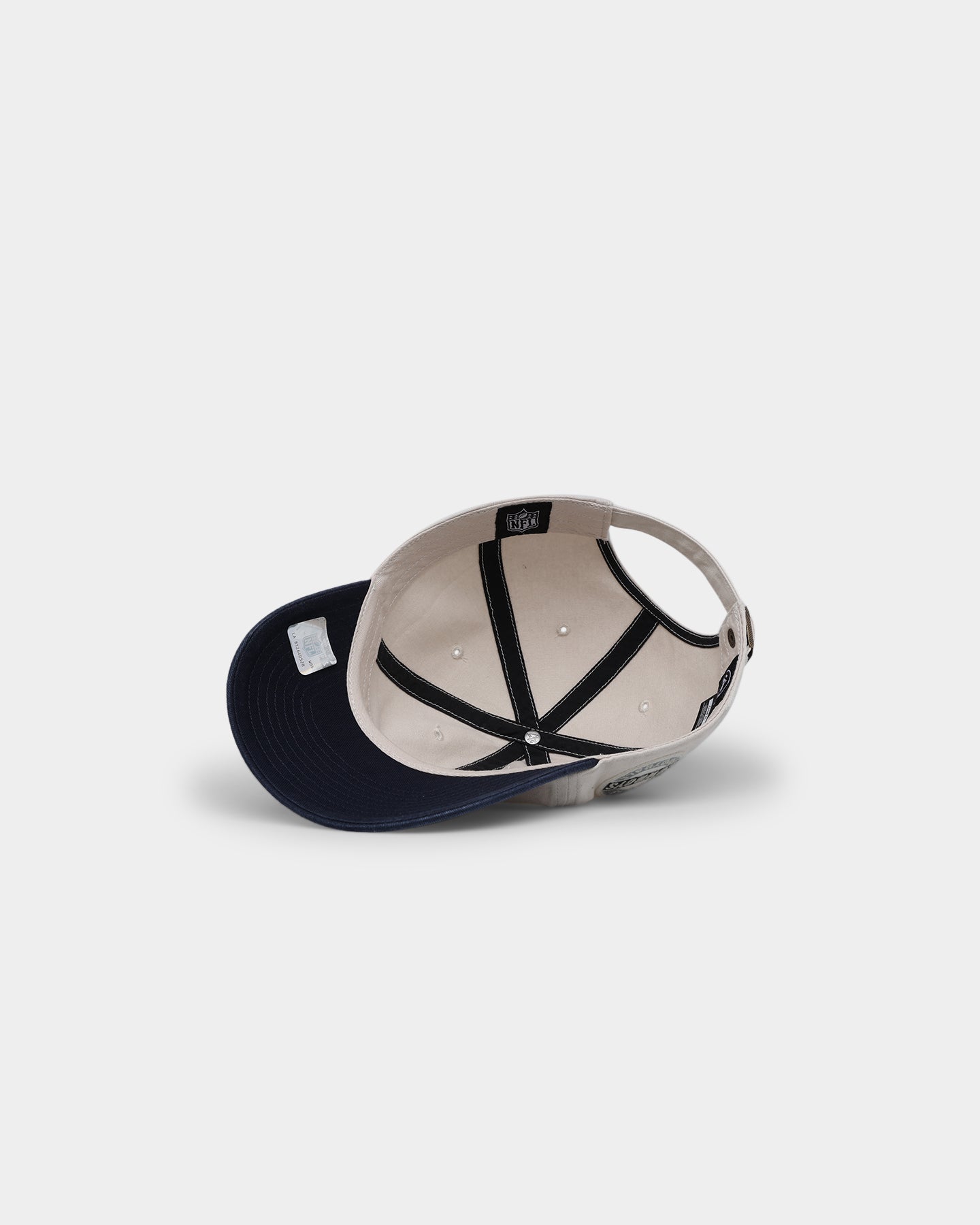 47 Brand Dallas Cowboys Sidestep Clean Up Strapback Adjustable Hat - Bone/Navy - Perfect for Game Day, Sports Events & Casual Wear
