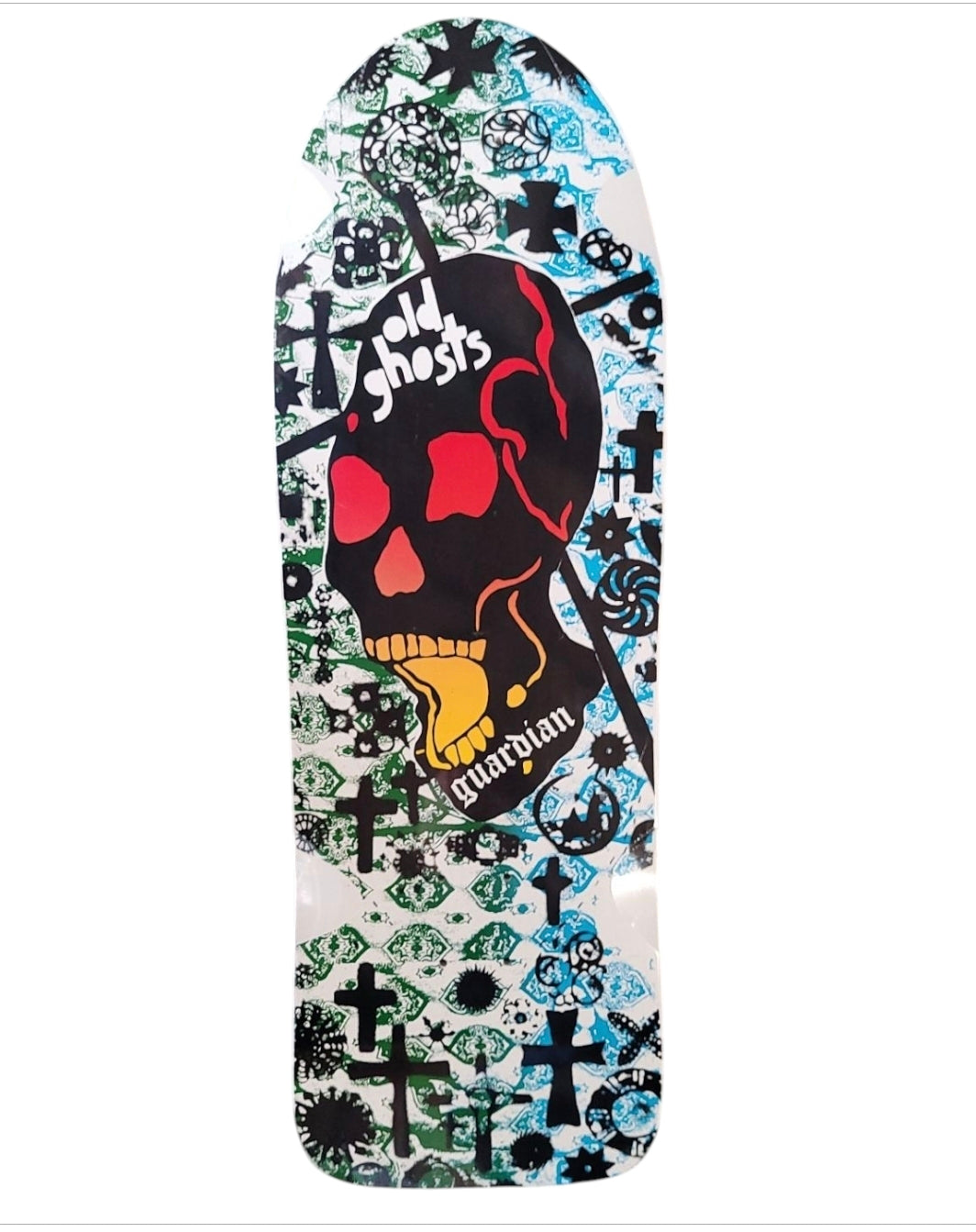 Vision OLD GHOST Guardian Reissue Skateboard Deck - White | Classic Retro Skateboard for Street & Park Riding | Perfect for Skaters & Collectors