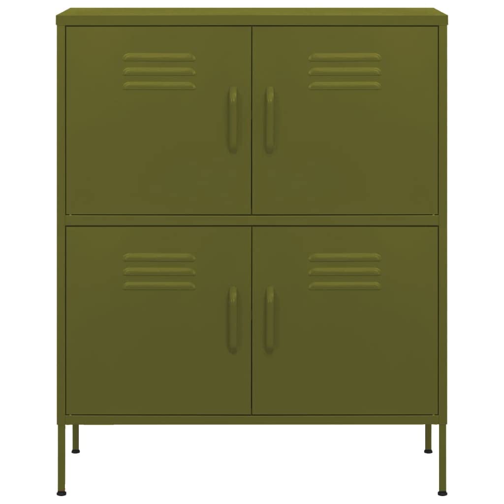 FAMIROSA 4-Door Steel Storage Cabinet with 2 Adjustable Shelves - 31.5
