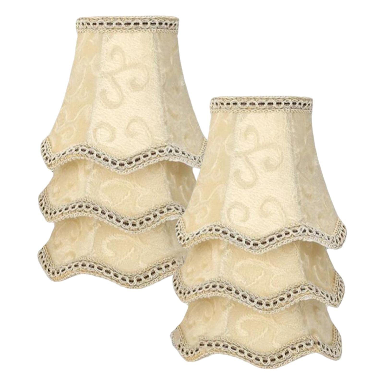Fenteer 6-Pack Classic Chandelier Lamp Shades Replacement Covers - Reading Lamp Cloth Lampshades for Wall Lights, Bedside Lamps, College Dorms, Office & Home Decor - Perfect for Living Rooms, Bedrooms and Study Spaces