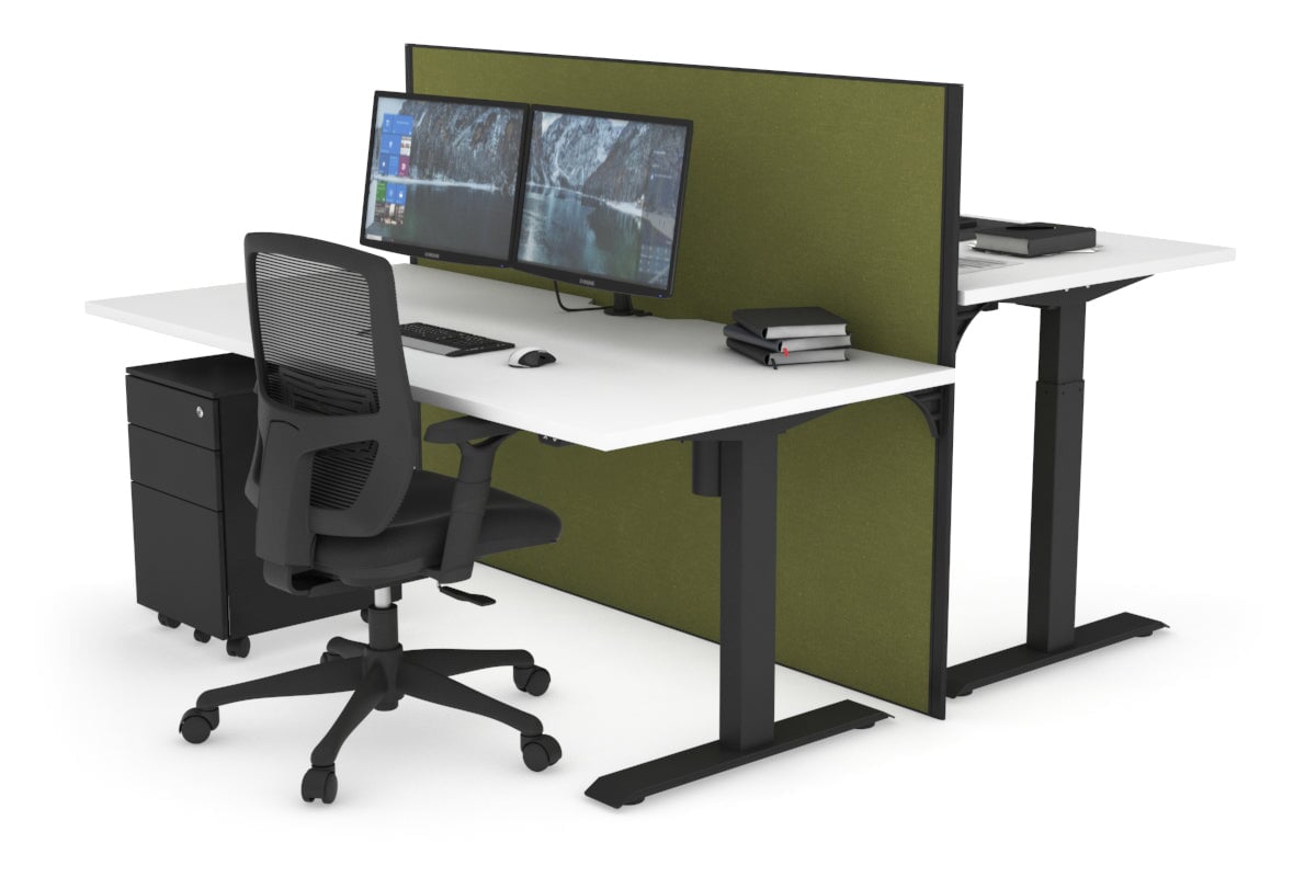 Height Adjustable 2 Person Workbench - 1400L x 800W with Cable Management | Heavy Duty Office & Workshop Desk for Collaborative Work & DIY Projects