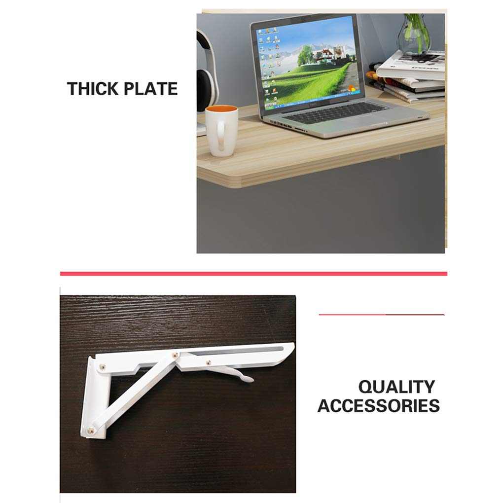 Foldable Wall Mounted Drop Leaf Table - Space Saving Kitchen Dining Table, Home Office Computer Desk & Study Desk - 13 Size Options - Perfect for Small Apartments, Tiny Homes & Compact Spaces