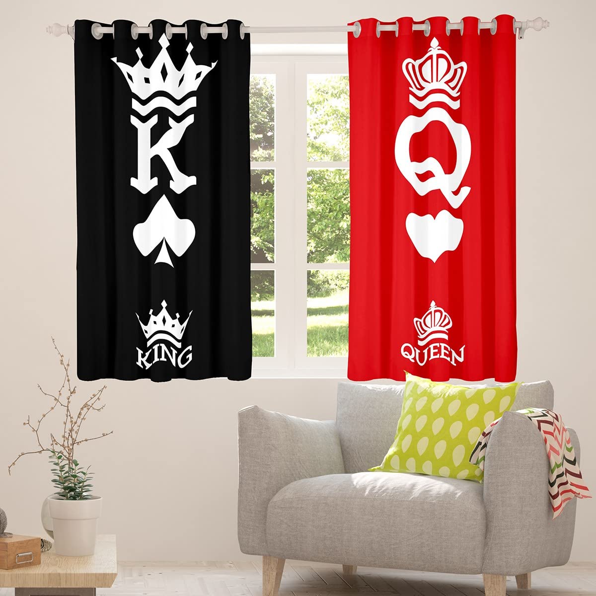 Feelyou Blackout Curtains for Bedroom - 52x84 Inch Darkening Drapes, 2 Panels Set, Romantic Couple Lovers Window Treatments for Valentine's Day, Living Room & Bedroom Decor - Perfect for Light Blocking, Privacy & Modern Home Decor