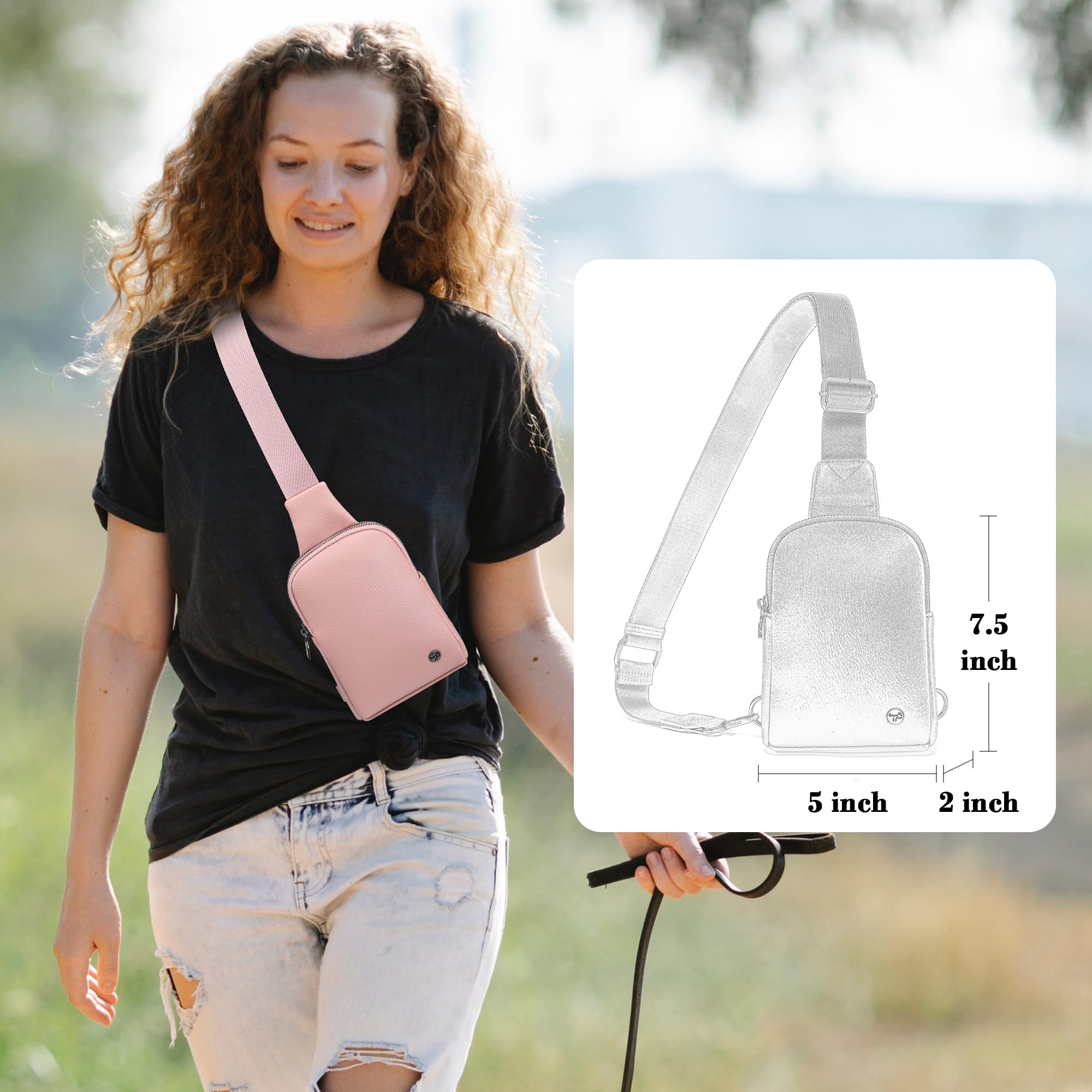 INICAT Women's Sling Bag - Small Crossbody Phone Purse with Touchscreen Access - Fashionable Fanny Pack for Running, Travel & Everyday Use