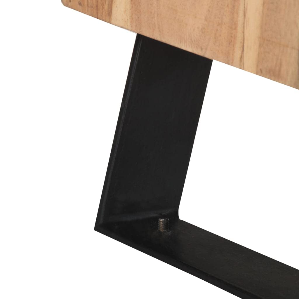 Modern Acacia Wood Nightstand with Live Edges - 15.7